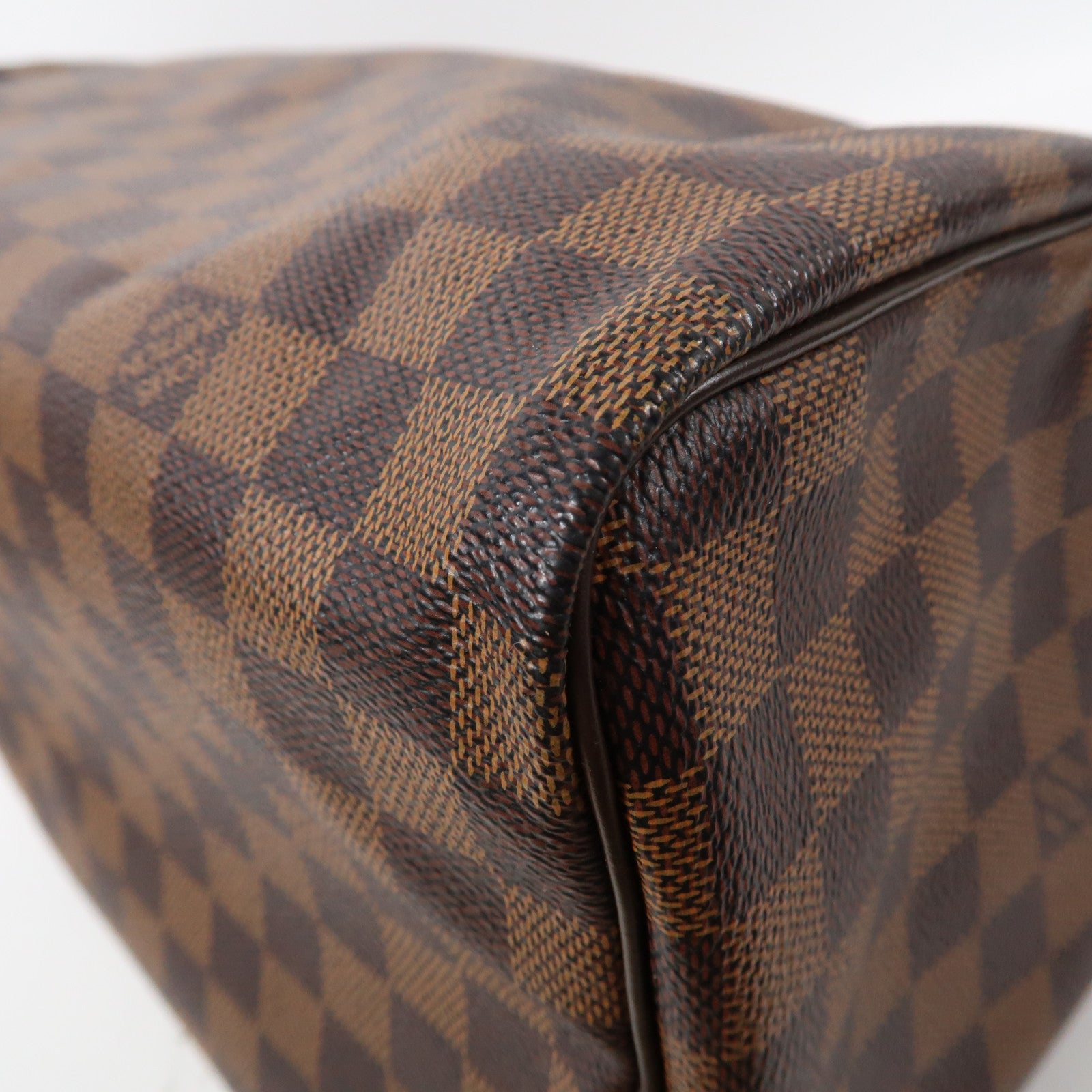 LOUIS VUITTON Damier Ebene Speedy 30金扣手挽袋啡色