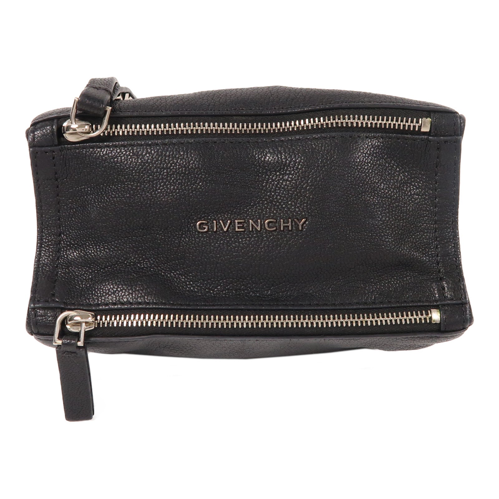 GIVENCHY 牛皮皮革Pandora Clutch銀扣手拿包