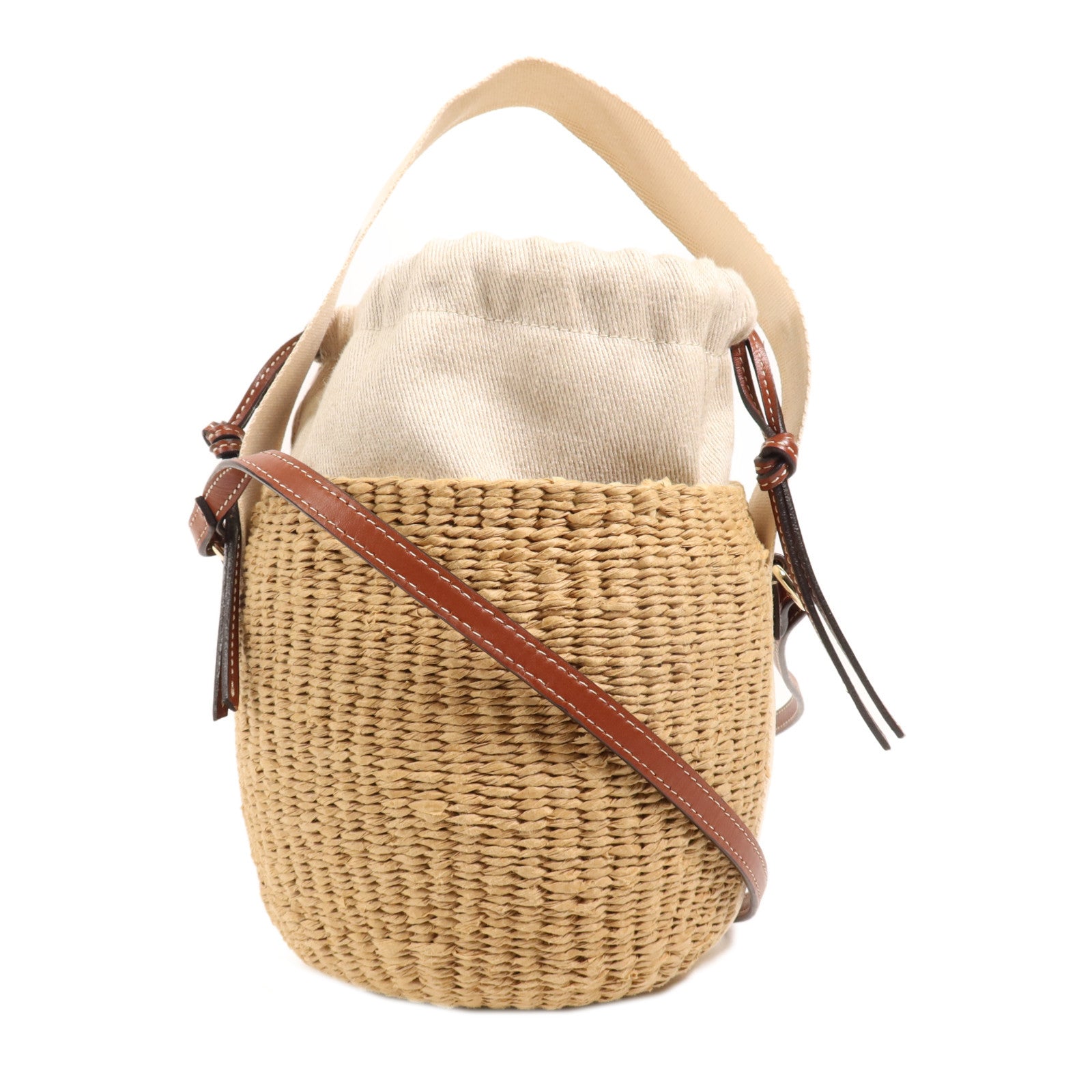Chloe 【激減優惠】Raffia Woody Basket Bag金扣手挽肩背兩用袋