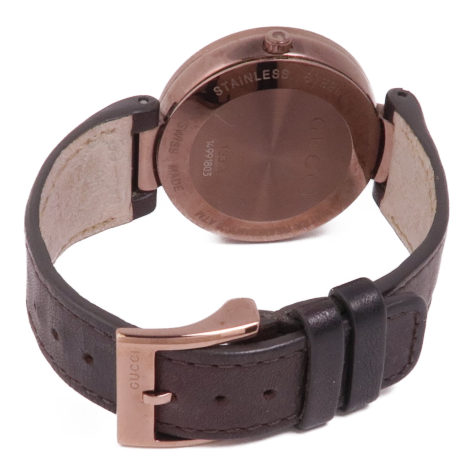 GUCCI Interlocking G 133.3 Quartz Watch Stainless Steel Silver Copper