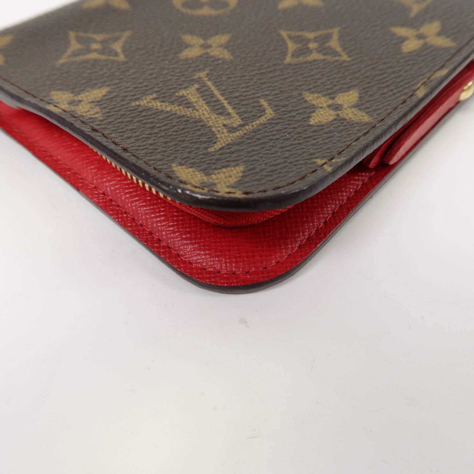 LOUIS VUITTON Monogram Insolite Wallet金扣長錢包啡色/紅色