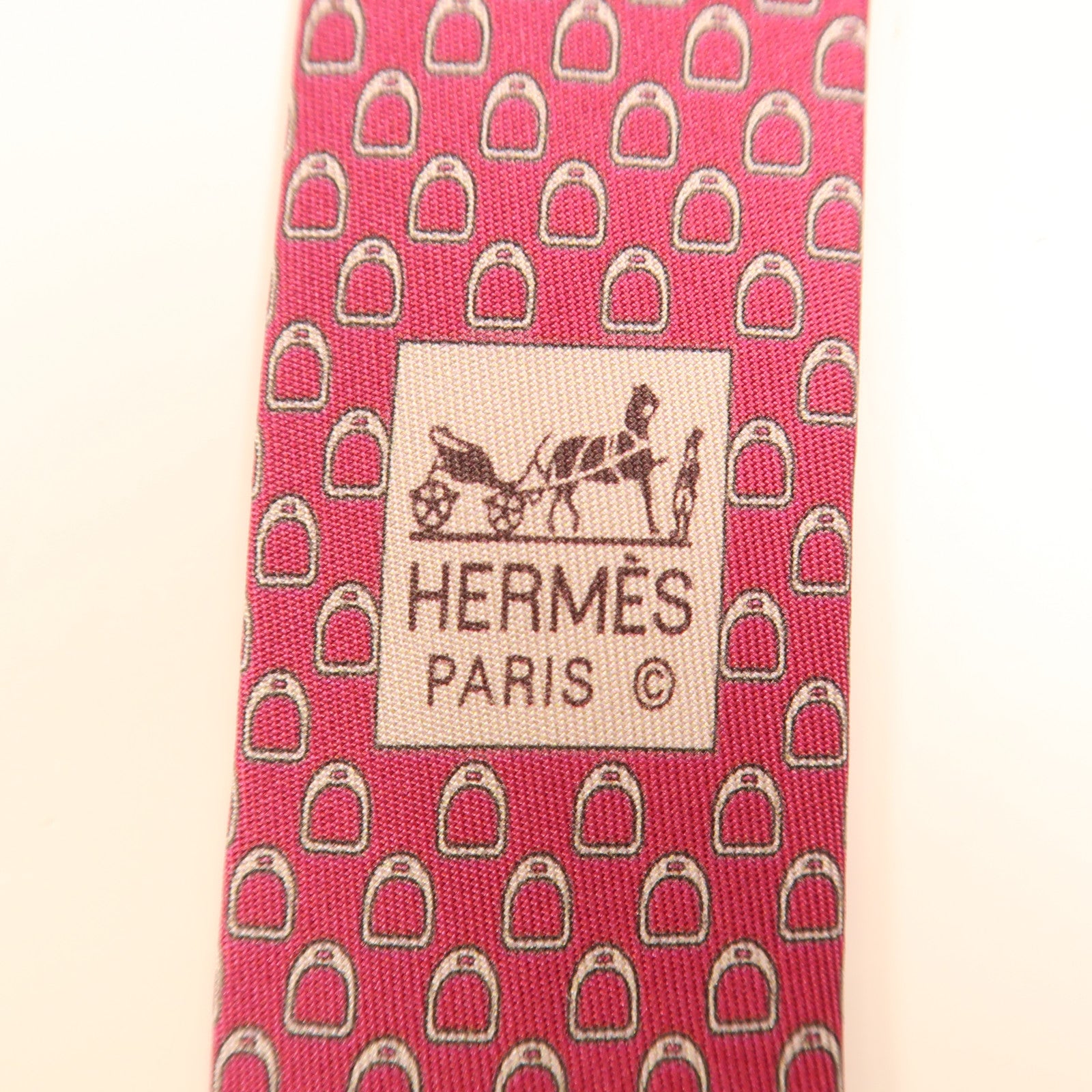 HERMES 絲質Tie領帶粉紅色