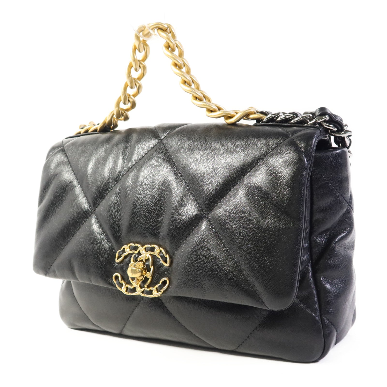 CHANEL 羊皮皮革C19 Small手挽肩背兩用袋