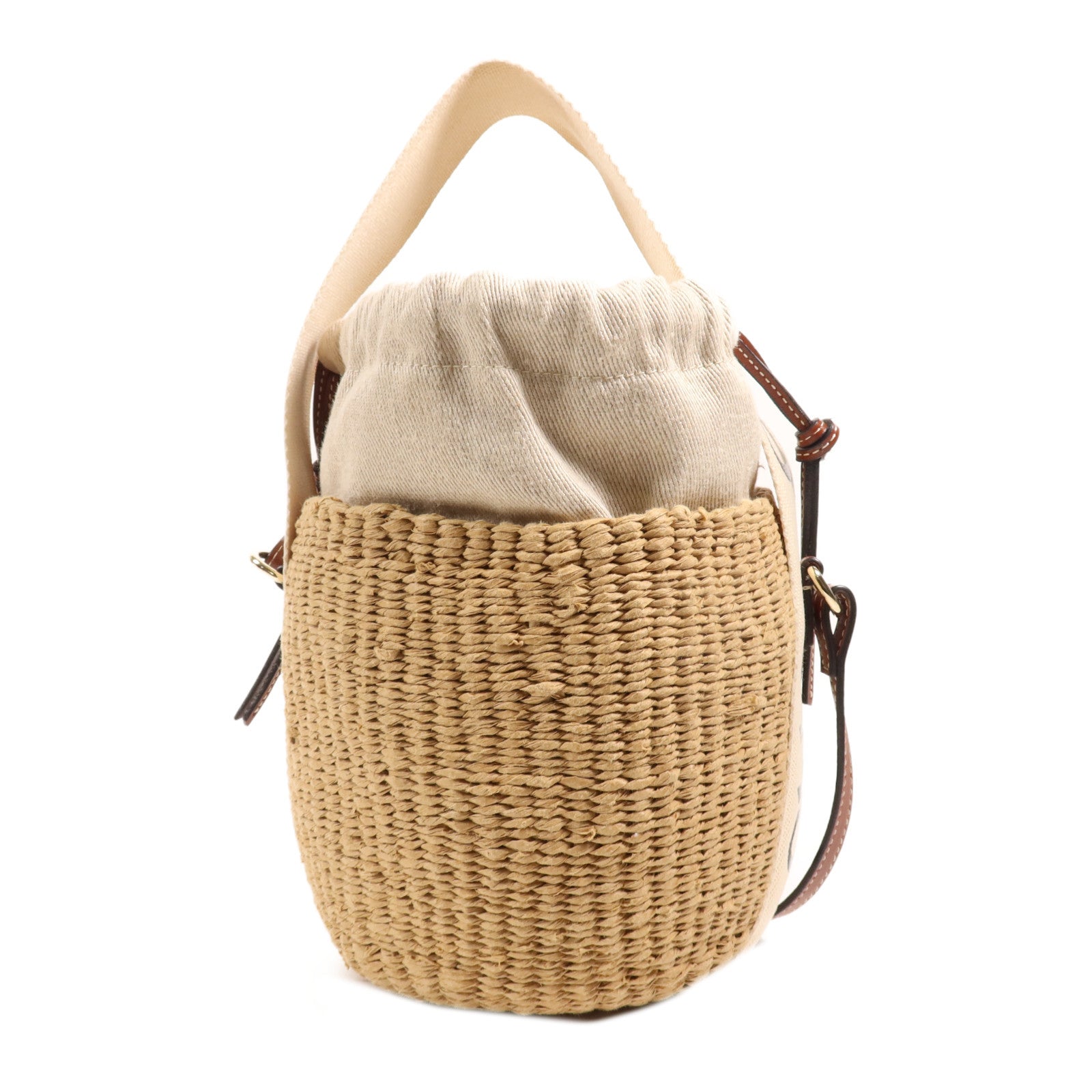 Chloe 【激減優惠】Raffia Woody Basket Bag金扣手挽肩背兩用袋