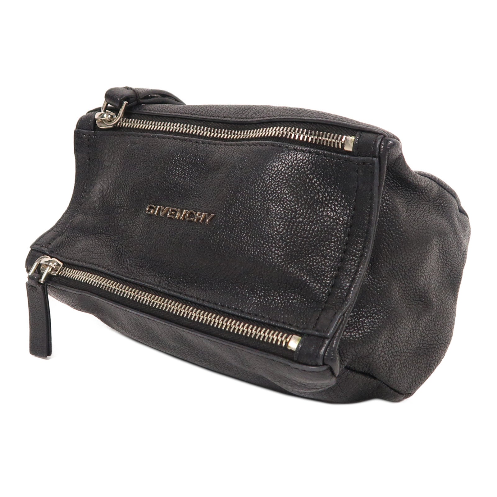 GIVENCHY 牛皮皮革Pandora Clutch銀扣手拿包