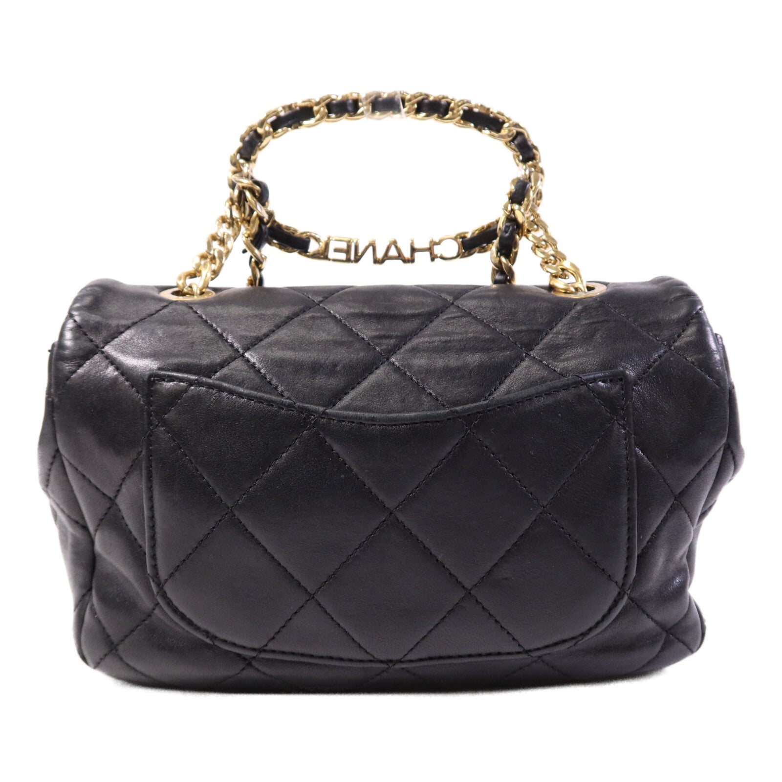 CHANEL 牛皮皮革Chain Shoulder Bag金扣手挽肩背兩用袋