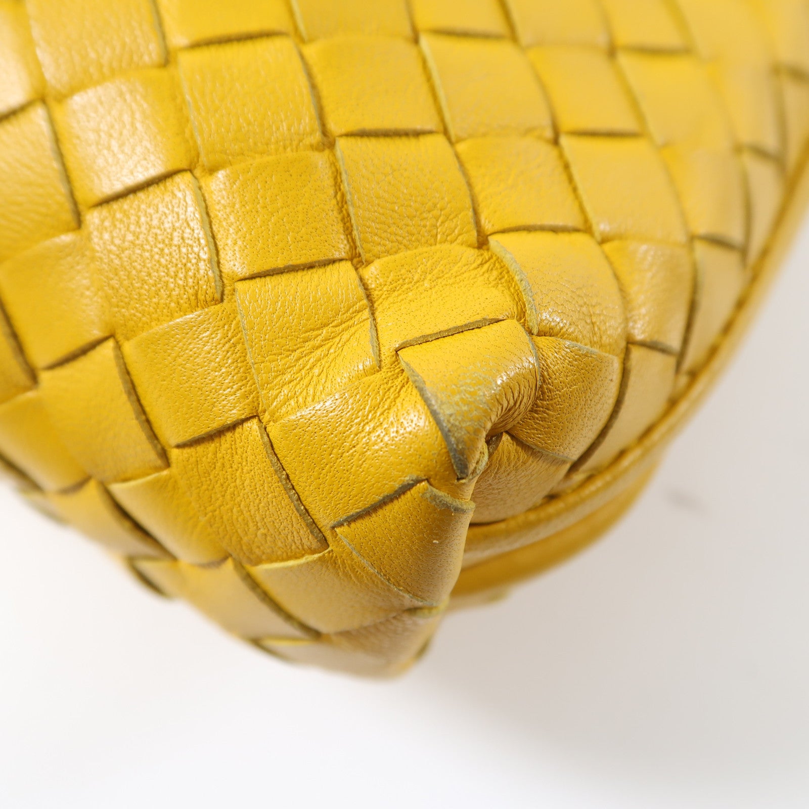 BOTTEGA VENETA 織紋皮革Shoulder Bag銀扣肩背袋黃色