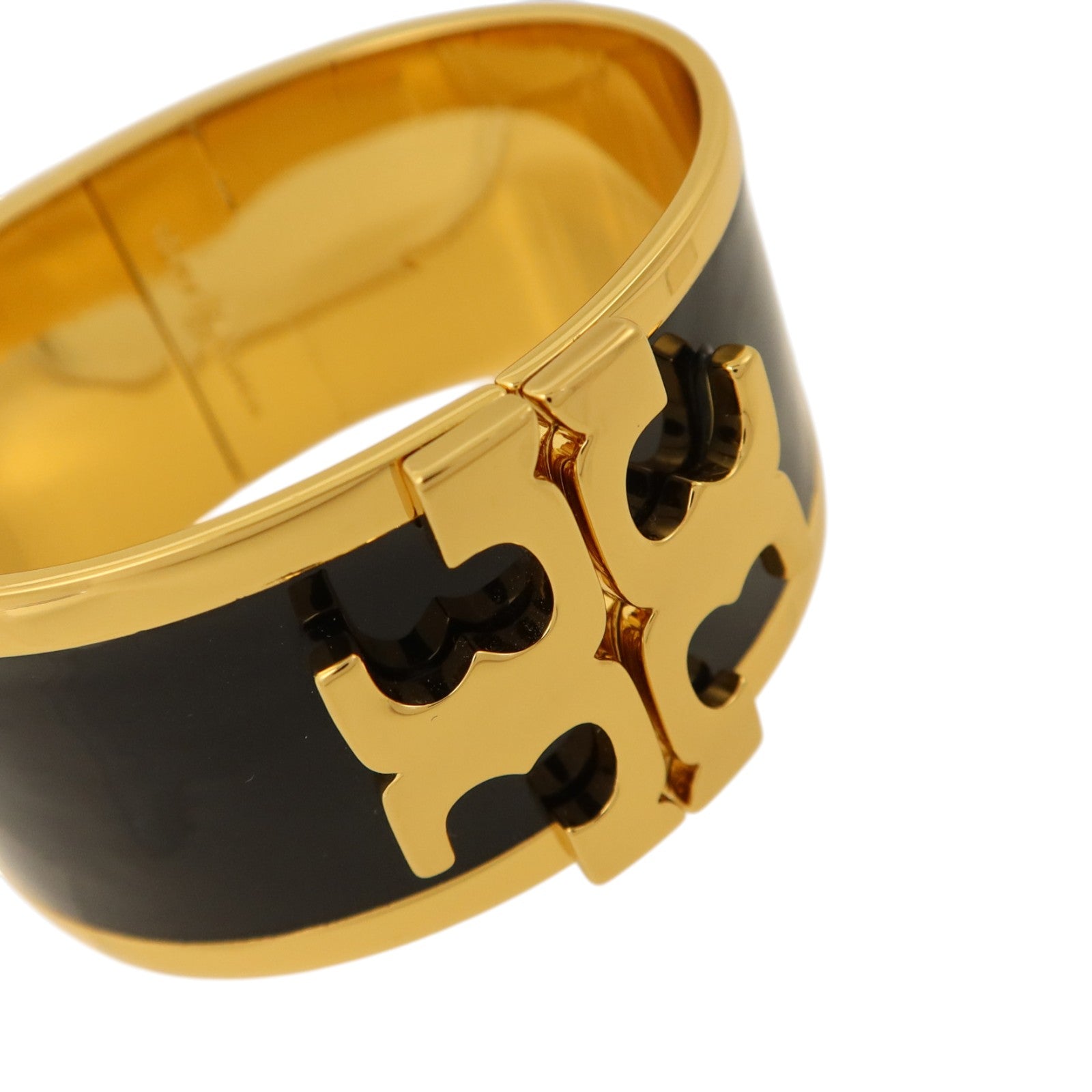 Tory Burch 金屬/琺瑯Raised Logo Wide Cuff金扣手鏈