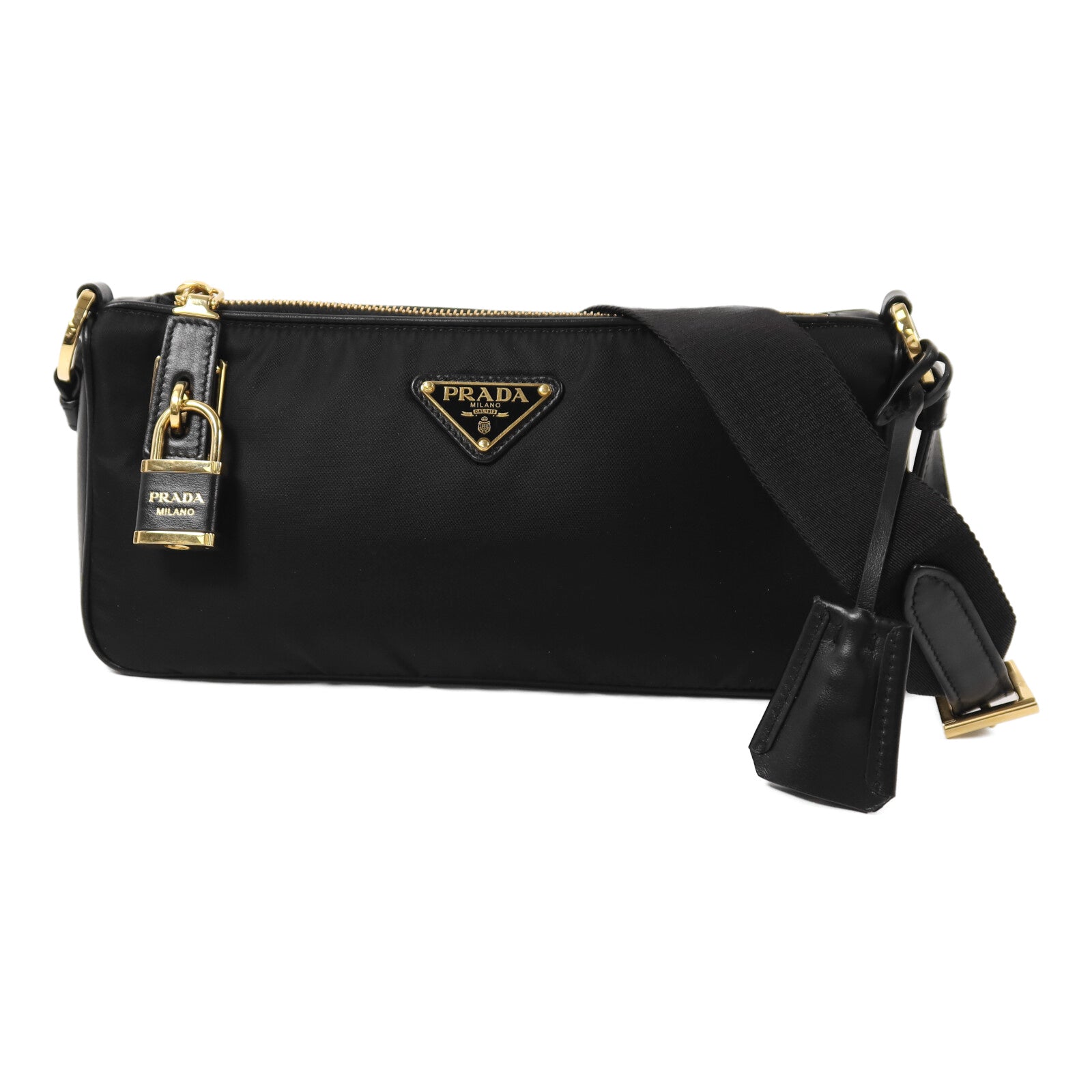 PRADA 尼龍Shoulder Bag金扣肩背袋