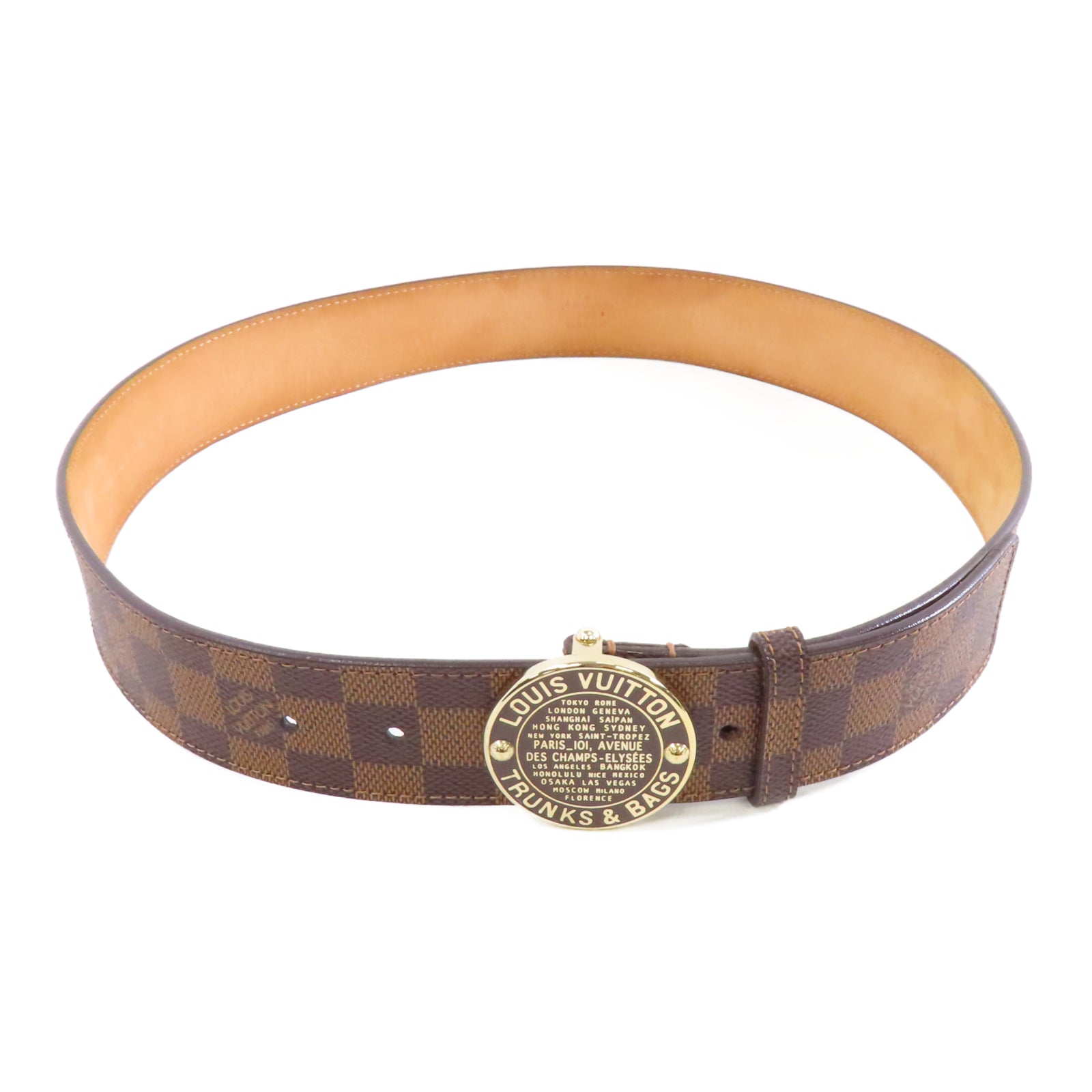 LOUIS VUITTON Damier Belt 90cm皮帶棕色