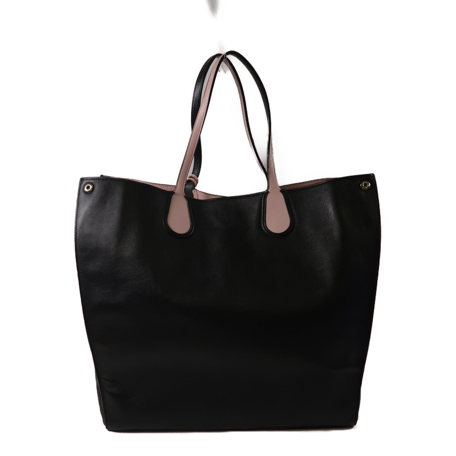 Dior 牛皮皮革Dior Addict Tote銀扣手挽袋黑色/粉紅色