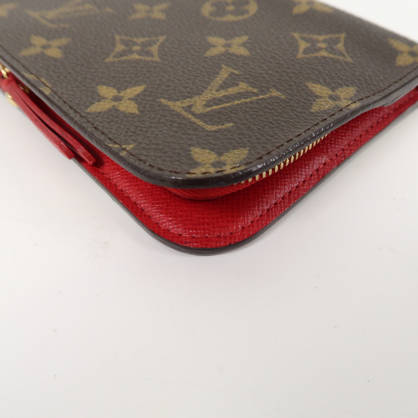LOUIS VUITTON Monogram Insolite Wallet金扣長錢包啡色/紅色
