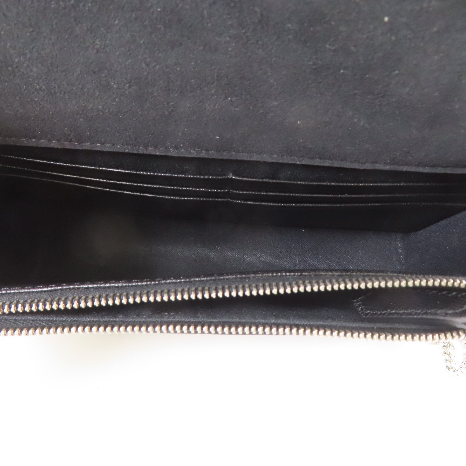 FENDI 牛皮皮革/Fur Karlito Wallet On Chain銀扣鏈帶肩背袋黑色