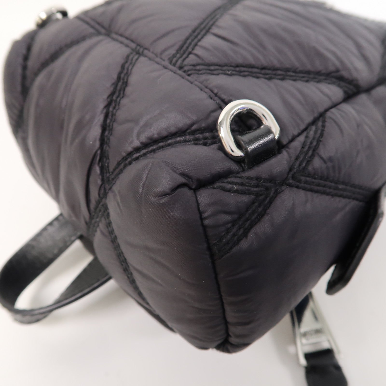 MOSCHINO 【激減優惠】尼龍Mini Backpack銀扣背包黑色
