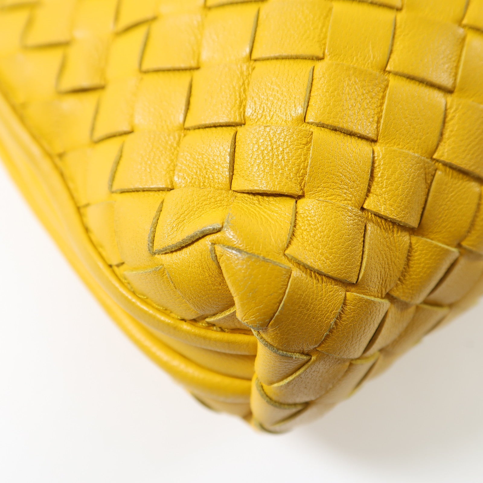 BOTTEGA VENETA 織紋皮革Shoulder Bag銀扣肩背袋黃色