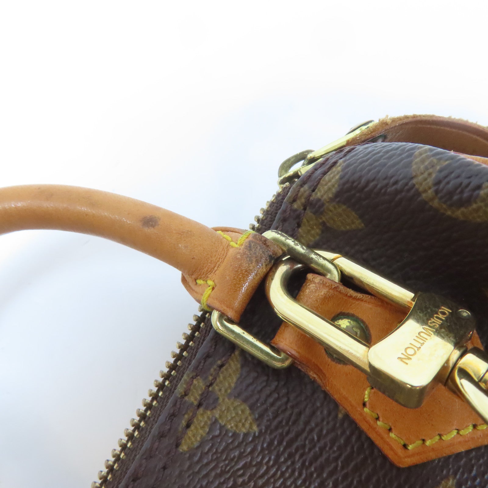 LOUIS VUITTON Monogram Mini Speedy金扣手挽肩背兩用袋啡色