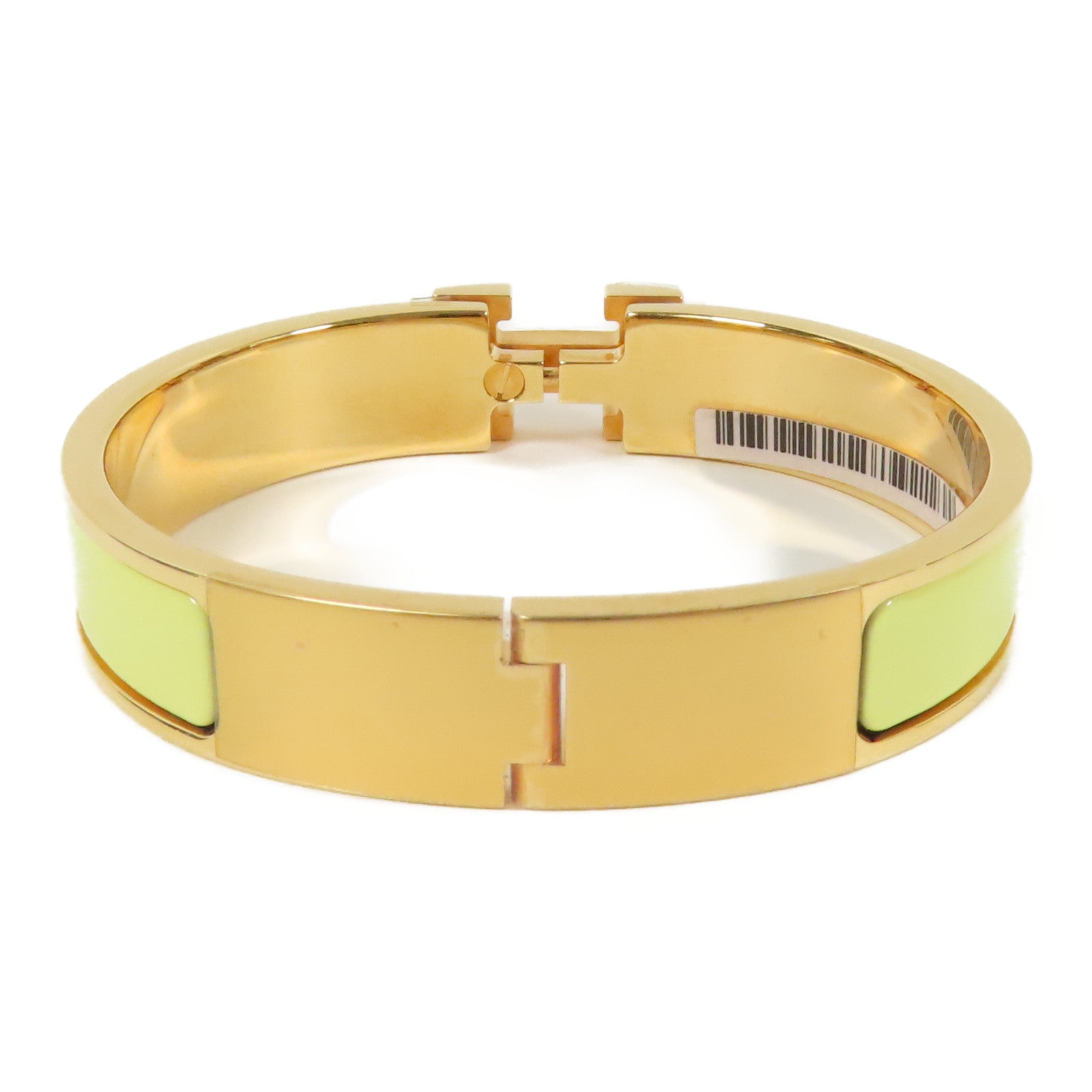 HERMES 金屬Clic H Bracelet手鐲Jaune Poussin