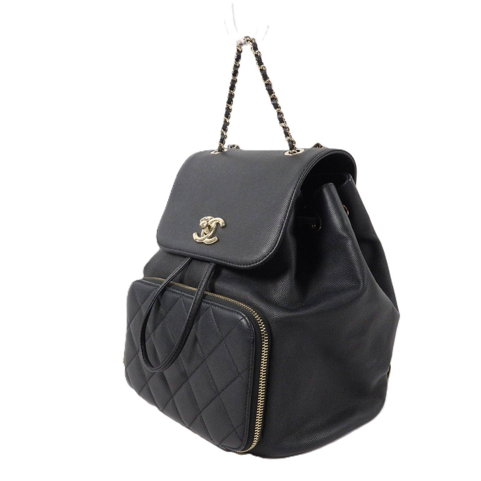 CHANEL 牛皮皮革Business Affinity Backpack鏈帶背包