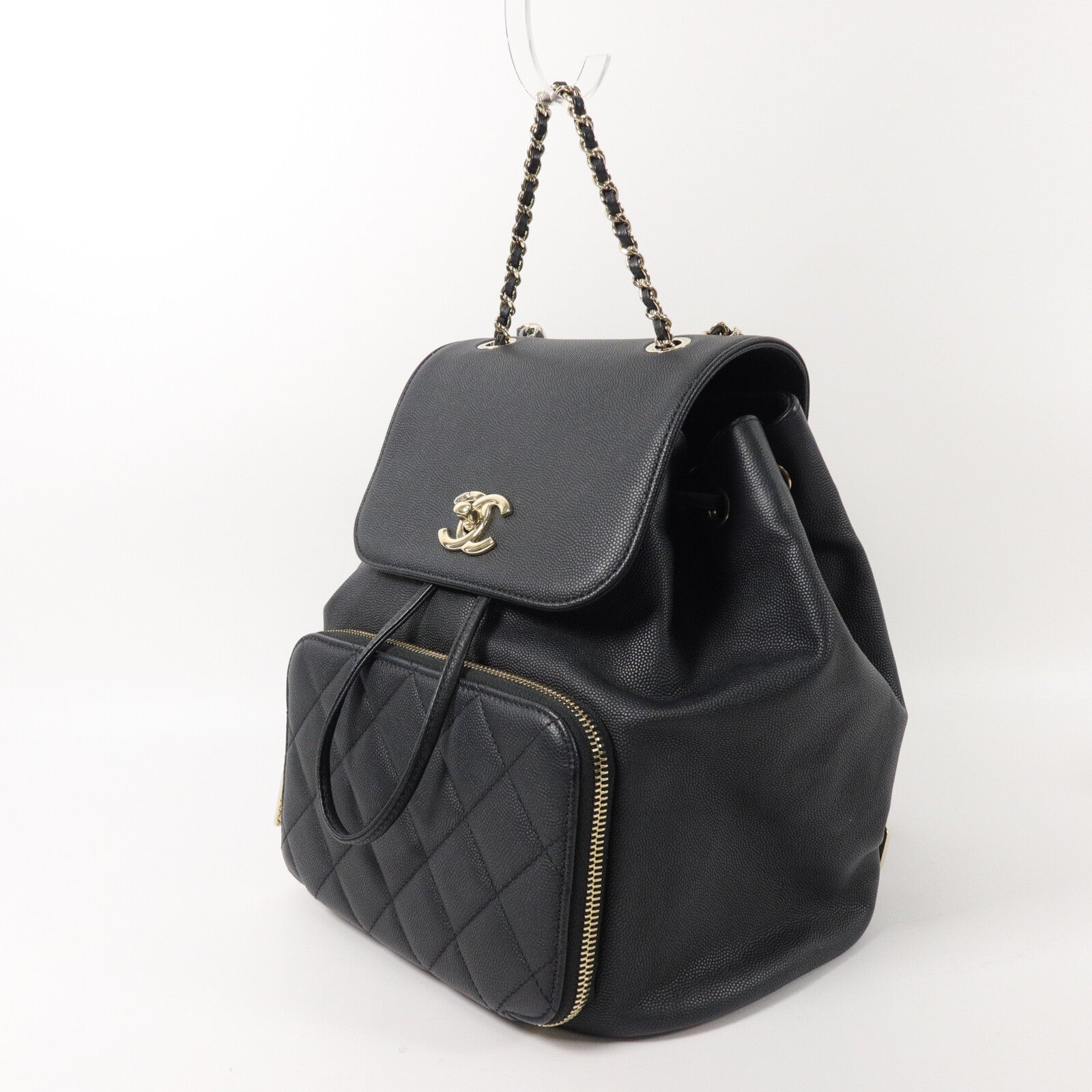 CHANEL 牛皮皮革Business Affinity Backpack鏈帶背包
