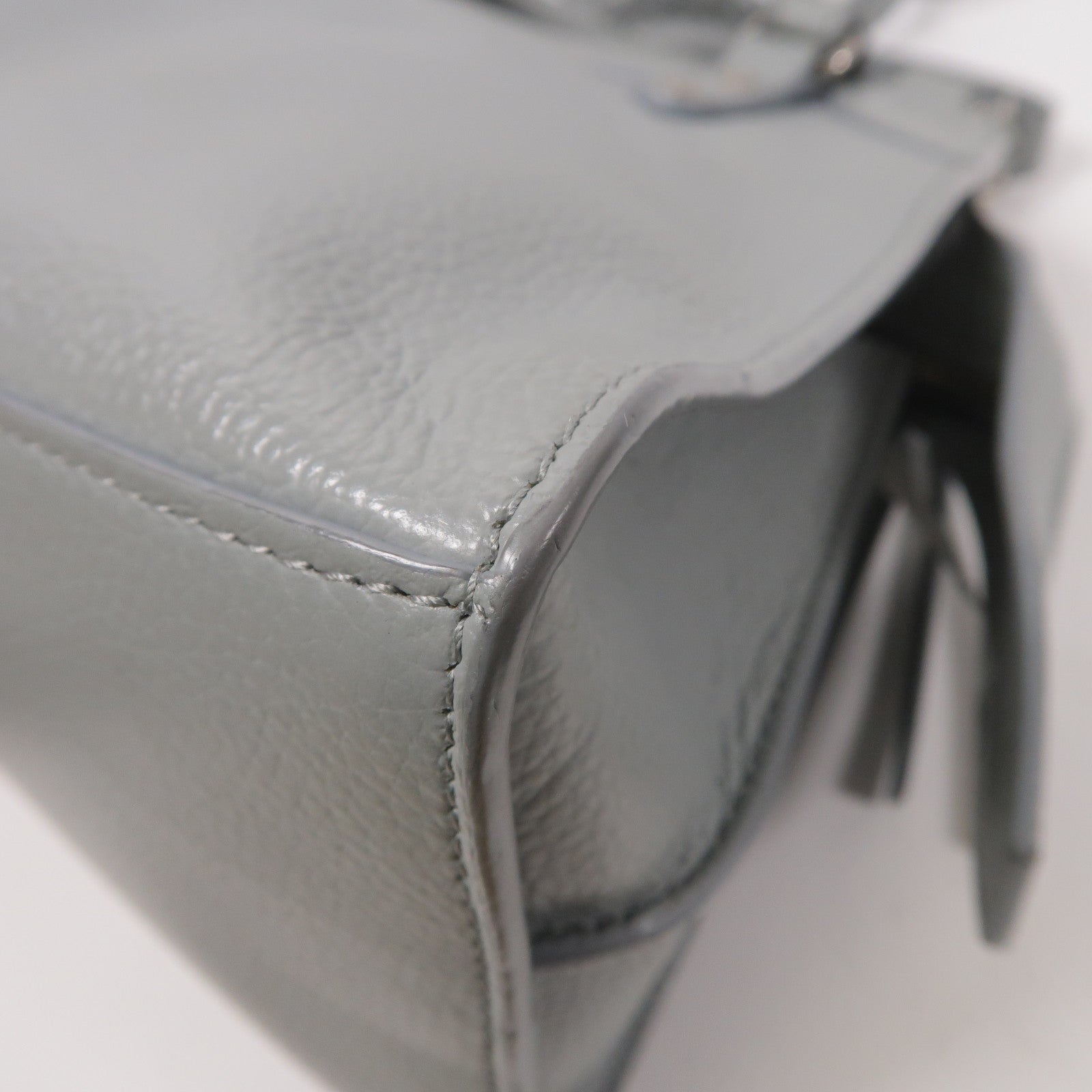 BALENCIAGA 牛皮皮革Classic City Mini銀扣手挽肩背兩用袋灰色