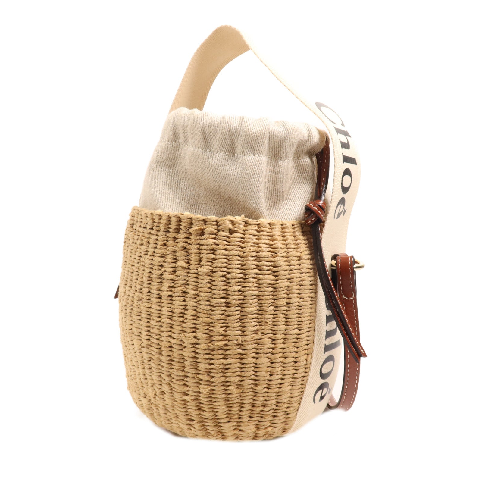 Chloe 【激減優惠】Raffia Woody Basket Bag金扣手挽肩背兩用袋