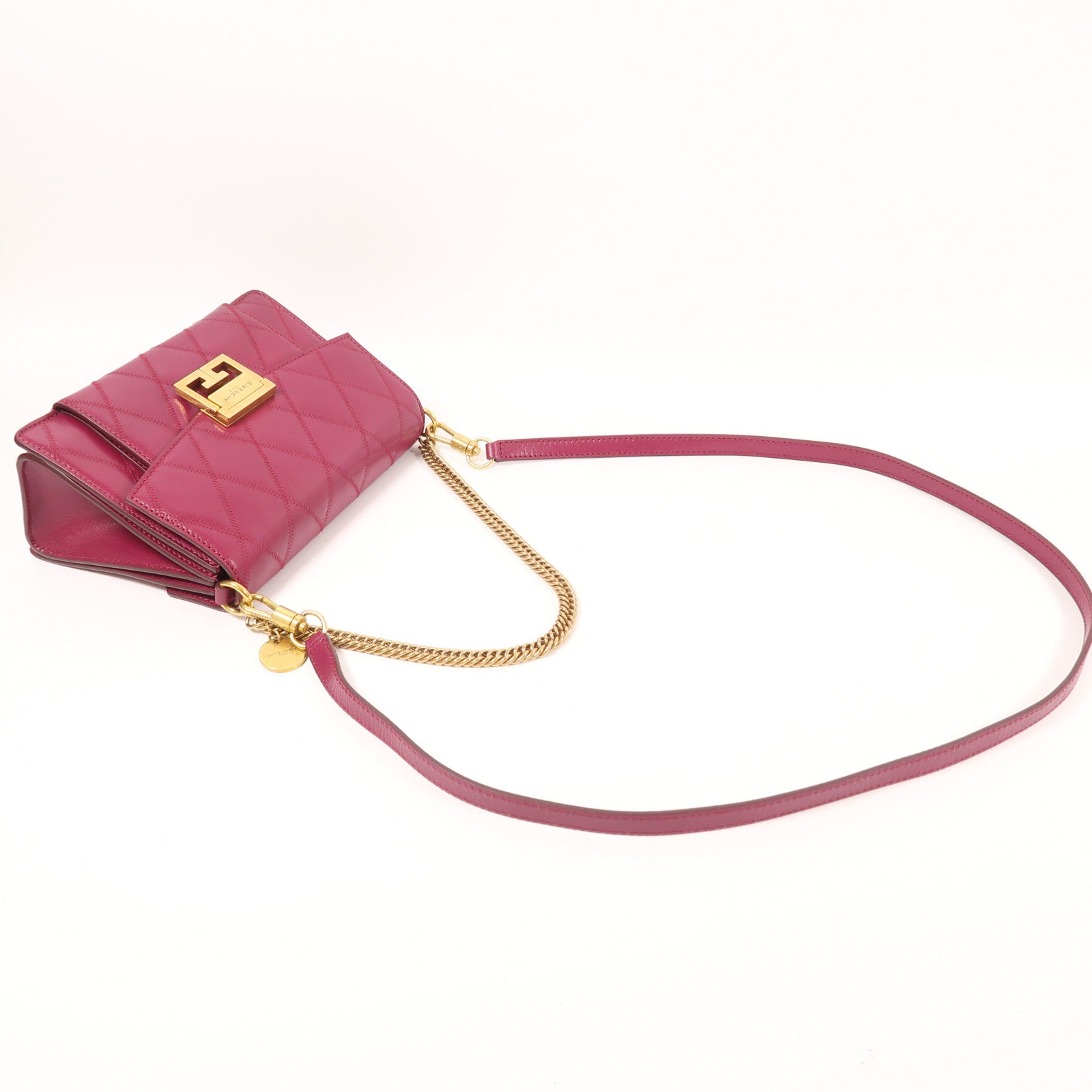 GIVENCHY 山羊皮皮革GV3 Small Bag金扣手挽肩背兩用袋