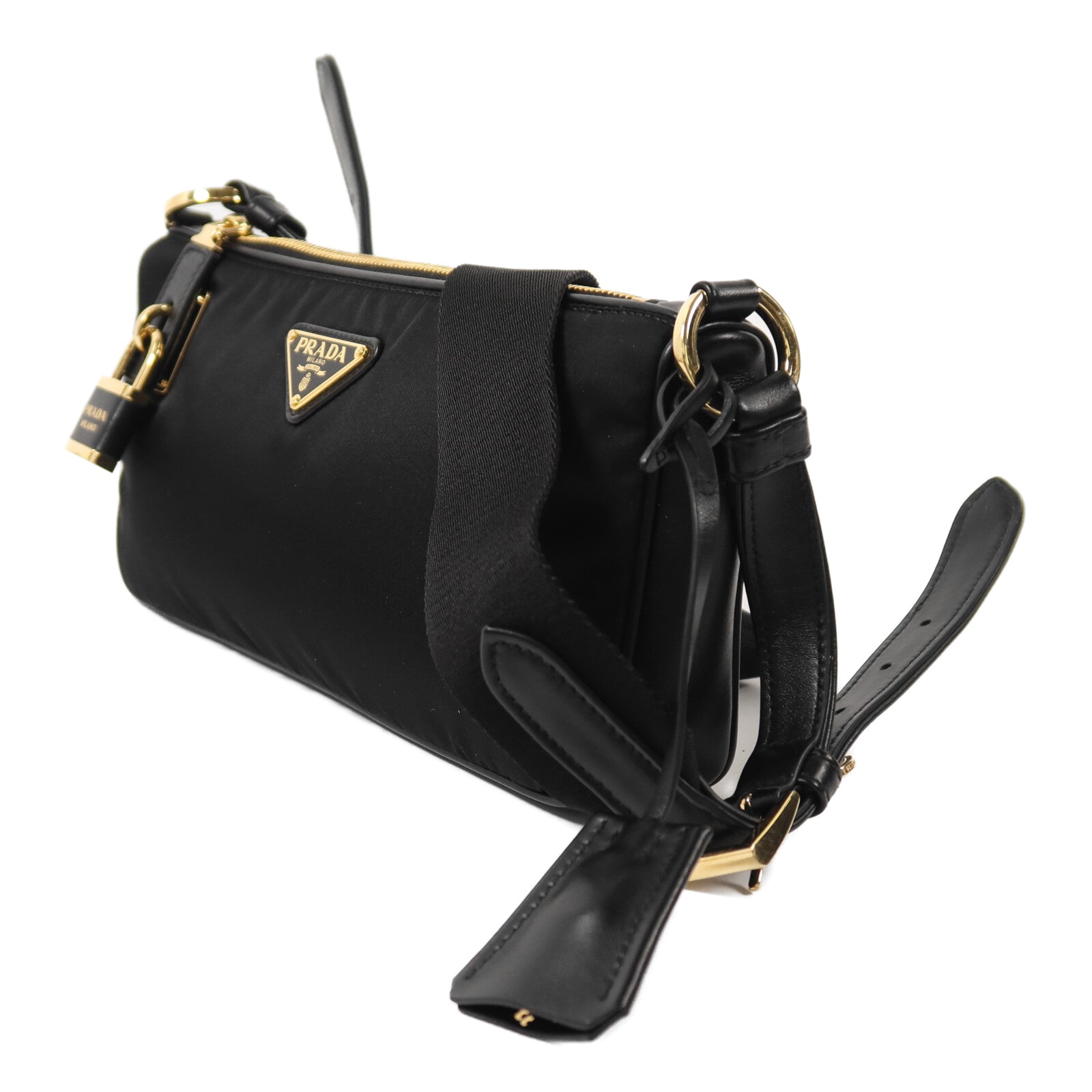 PRADA 尼龍Shoulder Bag金扣肩背袋