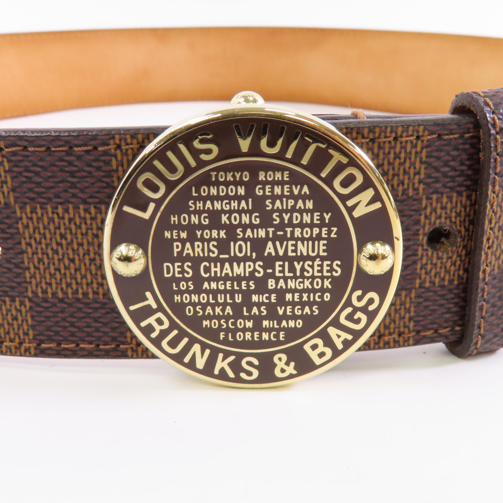 LOUIS VUITTON Damier Belt 90cm皮帶棕色