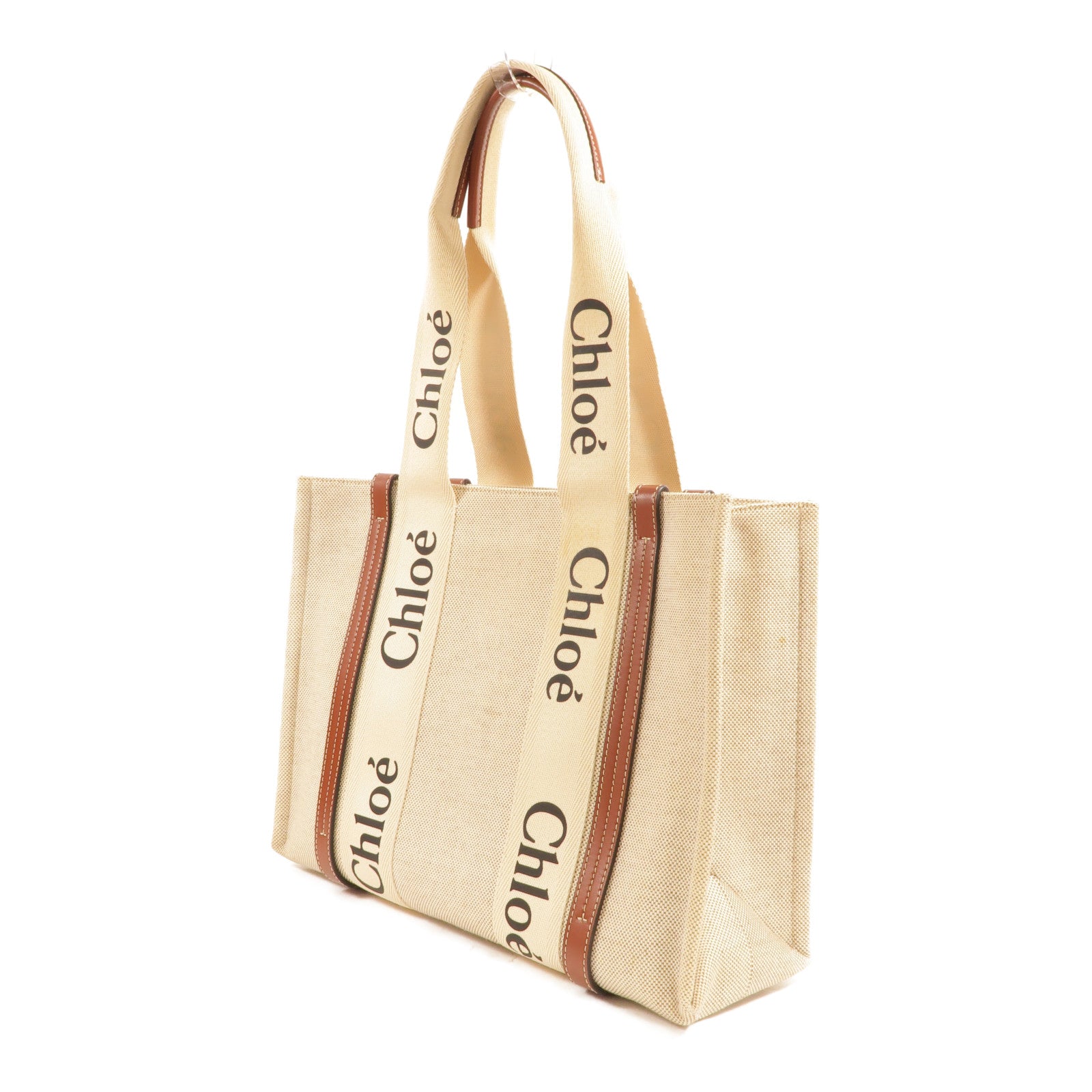 Chloe 帆布Woody Tote Bag肩背袋