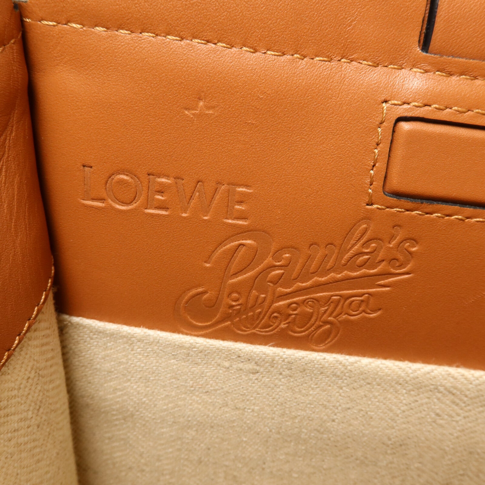 LOEWE 帆布/牛皮皮革Paula's Ibiza Mermaid手挽袋