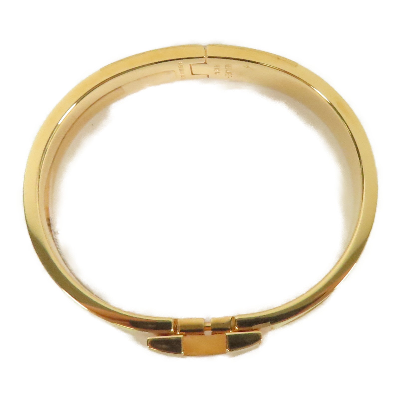 HERMES 金屬Clic H Bracelet手鐲Jaune Poussin