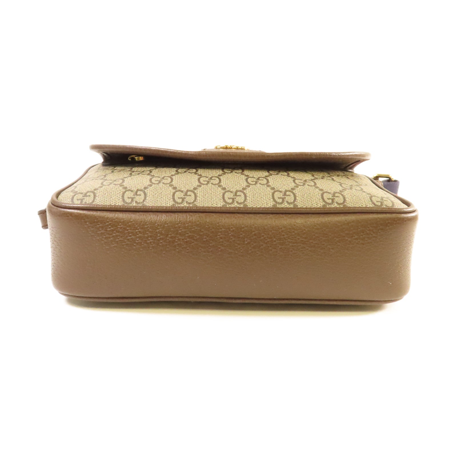 GUCCI 【激減優惠】塗層帆布Ophidia GG Shoulder Bag金扣肩背袋啡色