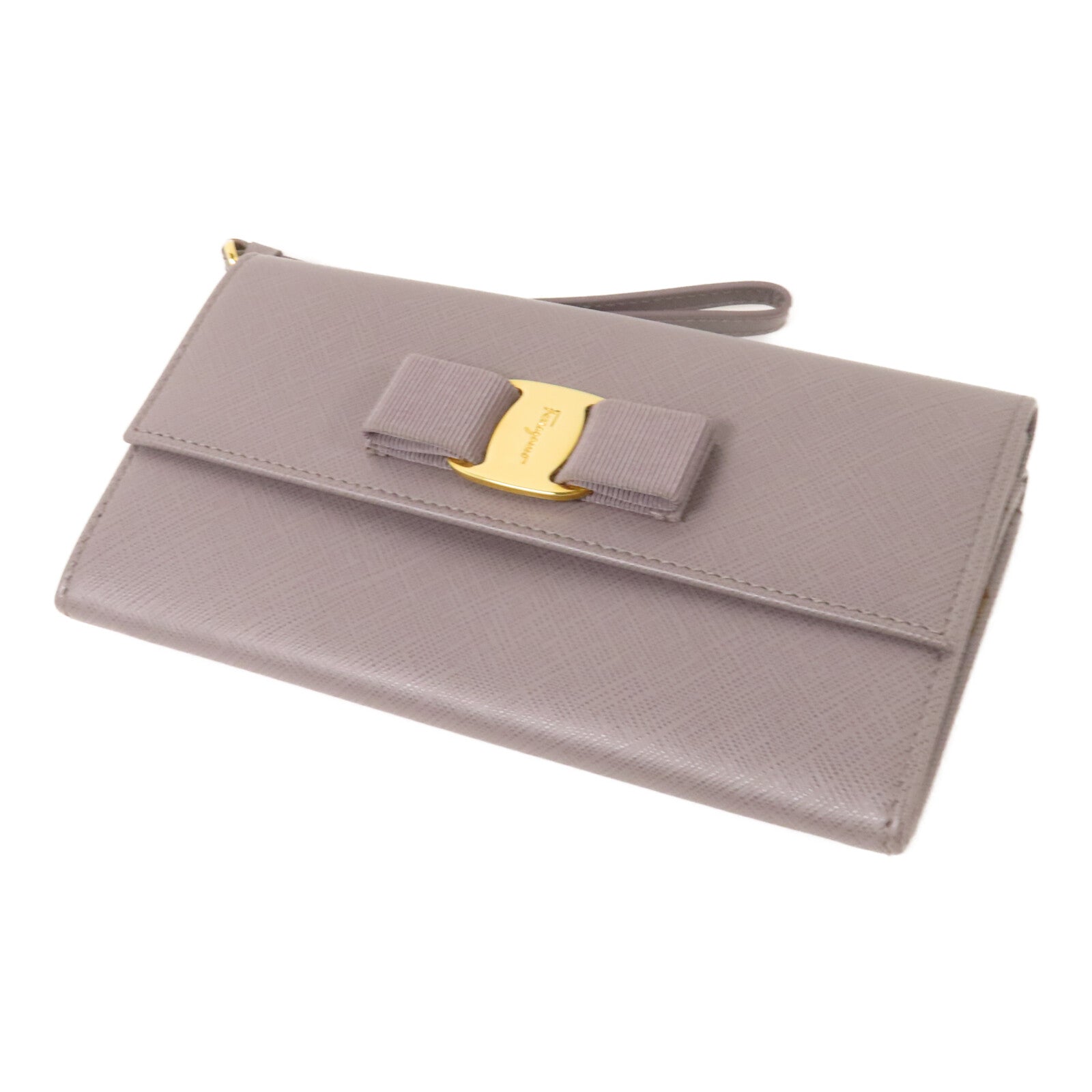 Salvatore Ferragamo 【激減優惠】牛皮皮革Long Wallet金扣長錢包