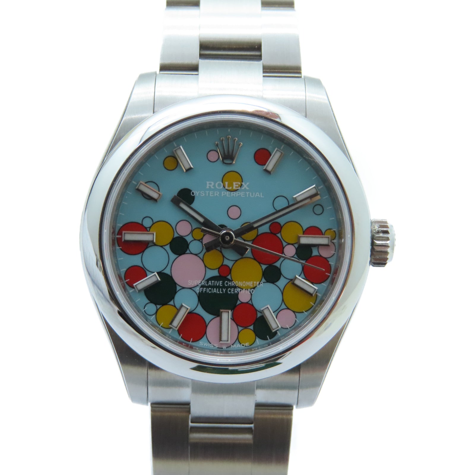 ROLEX Oyster Perpetual不鏽鋼手錶自動機芯藍色/