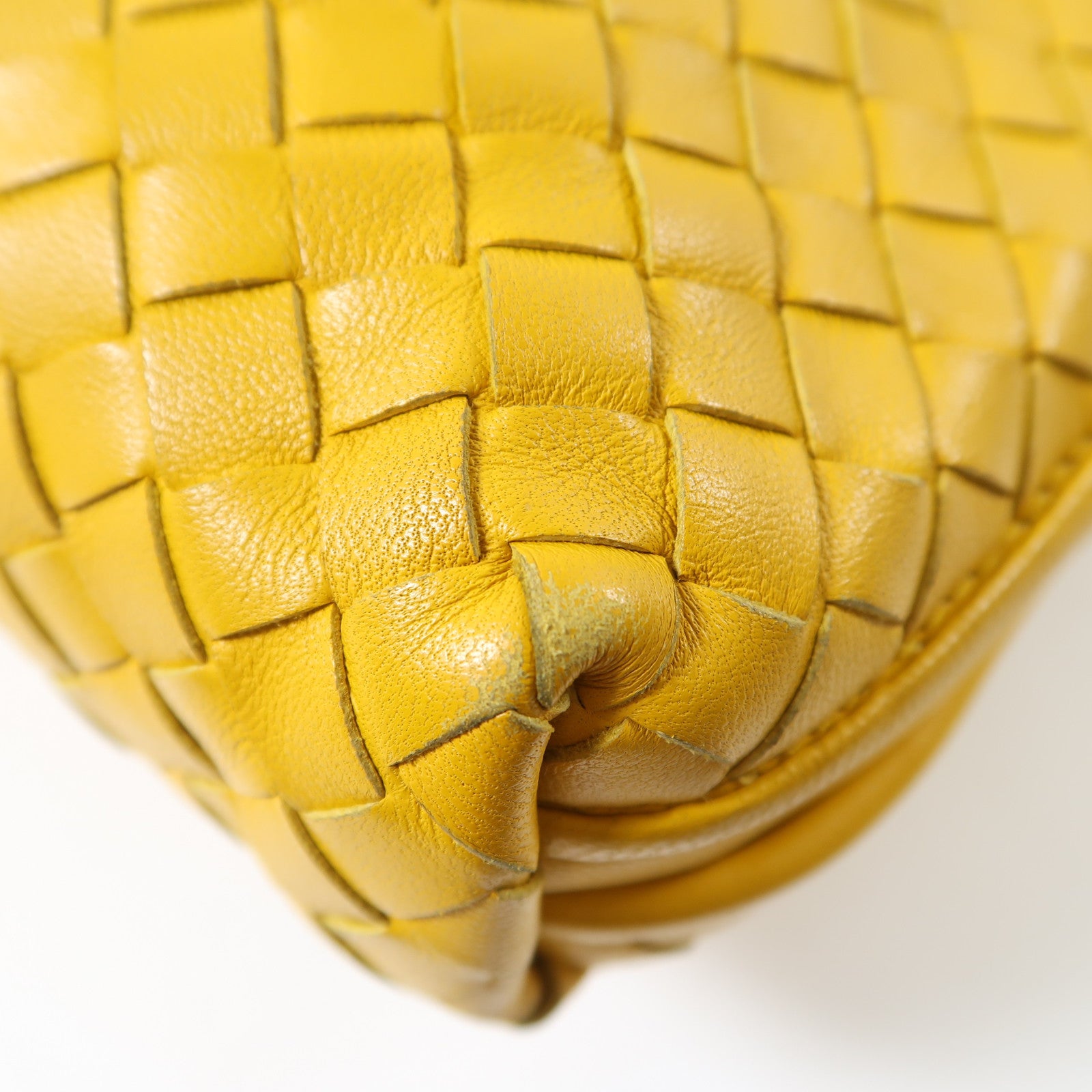 BOTTEGA VENETA 織紋皮革Shoulder Bag銀扣肩背袋黃色