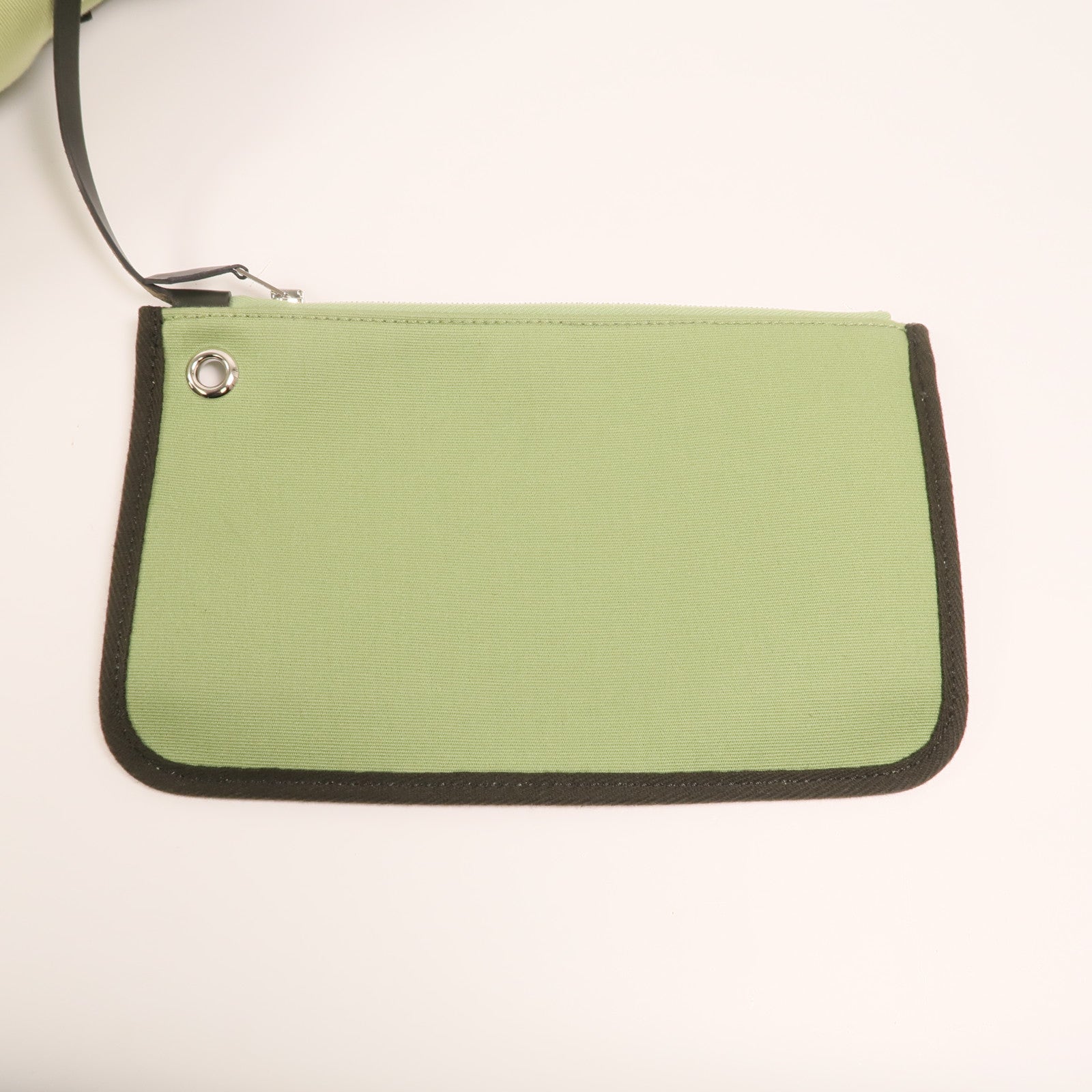 HERMES 【激減優惠】帆布Herbag PM銀扣手挽肩背兩用袋Vert Criquet