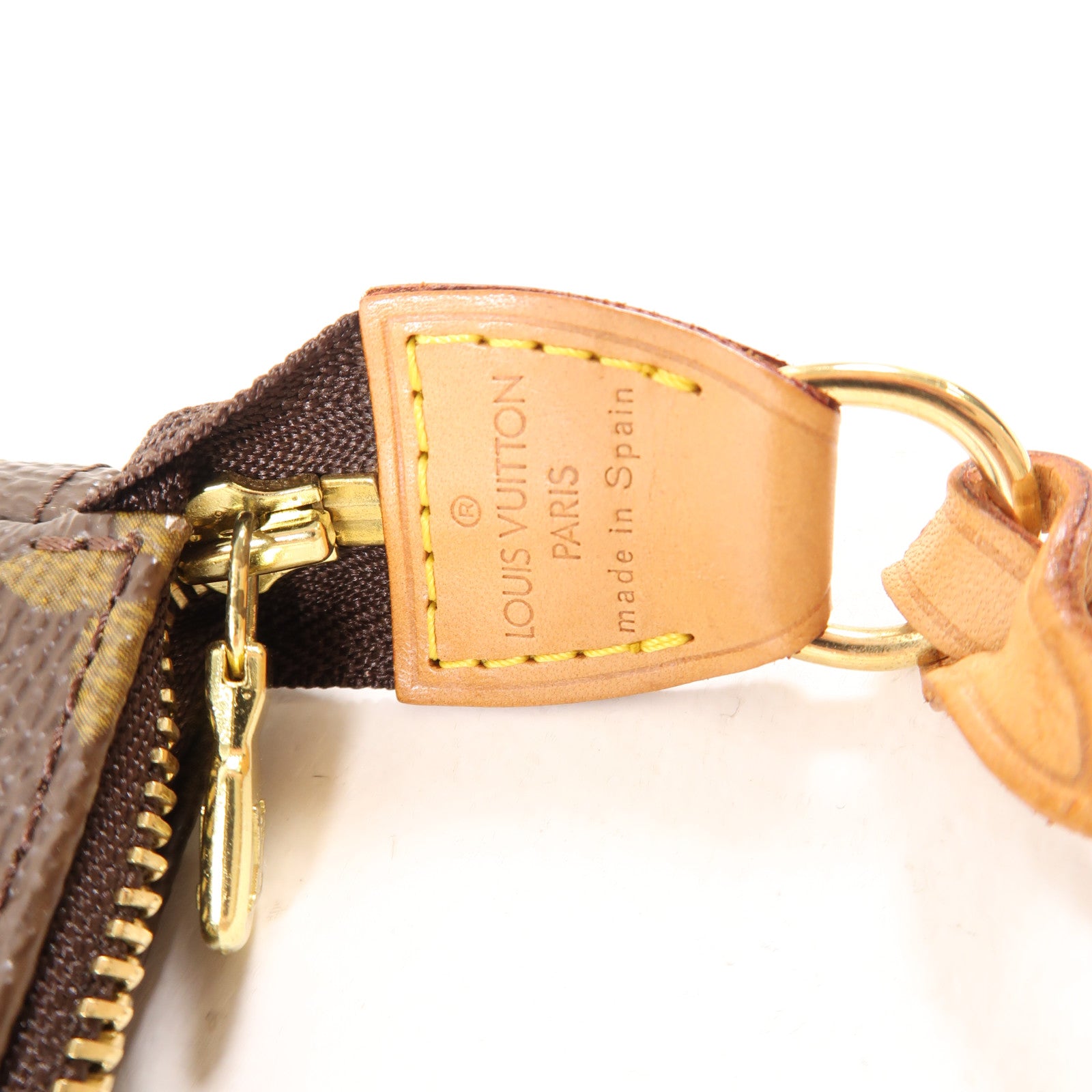 LOUIS VUITTON Monogram Pochette Accessoires金扣手拿包棕色