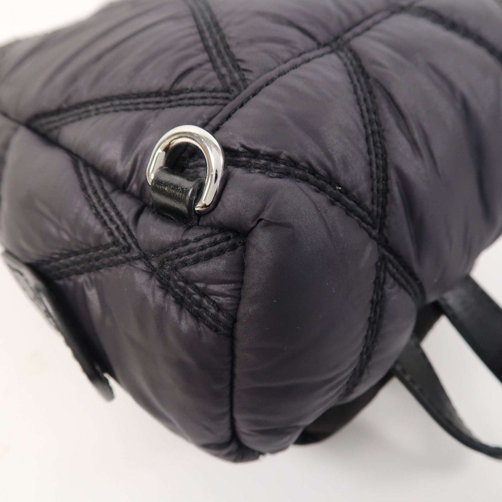 MOSCHINO 【激減優惠】尼龍Mini Backpack銀扣背包黑色