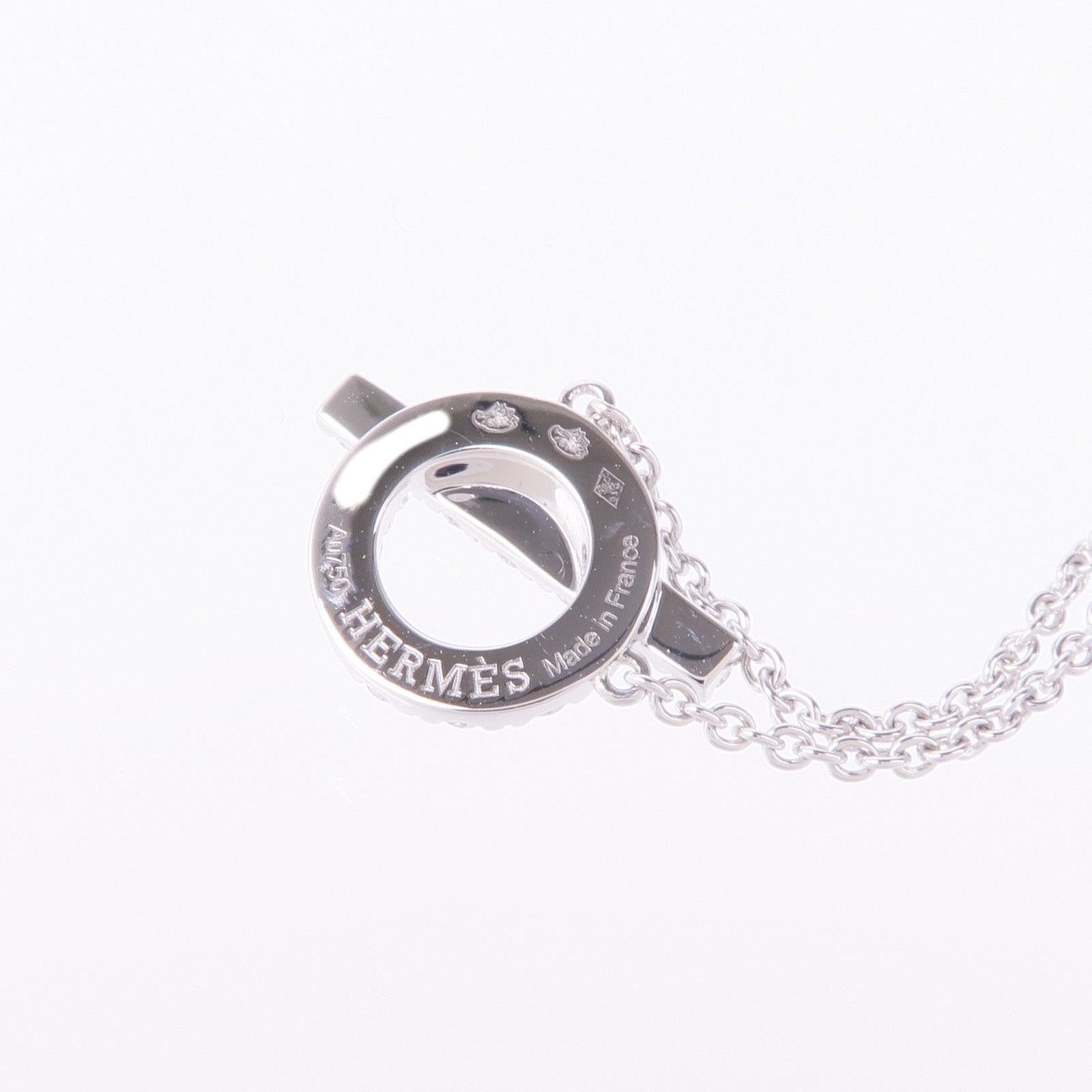 HERMES 18K白金Finesse Pendant鑽石項鍊