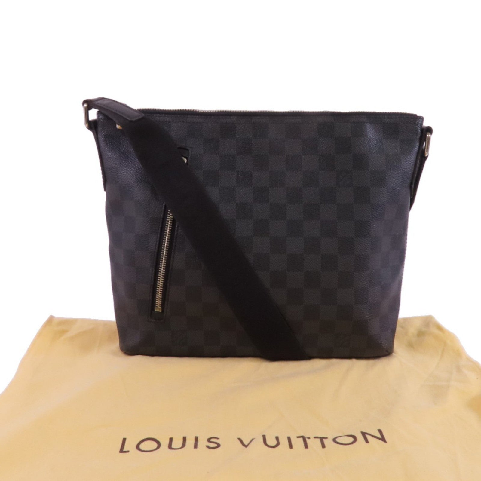 LOUIS VUITTON Damier Mick PM銀扣肩背袋