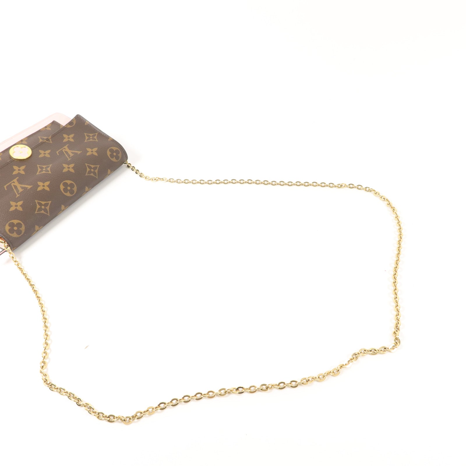 LOUIS VUITTON Monogram Flore Chain Wallet鏈帶肩背袋