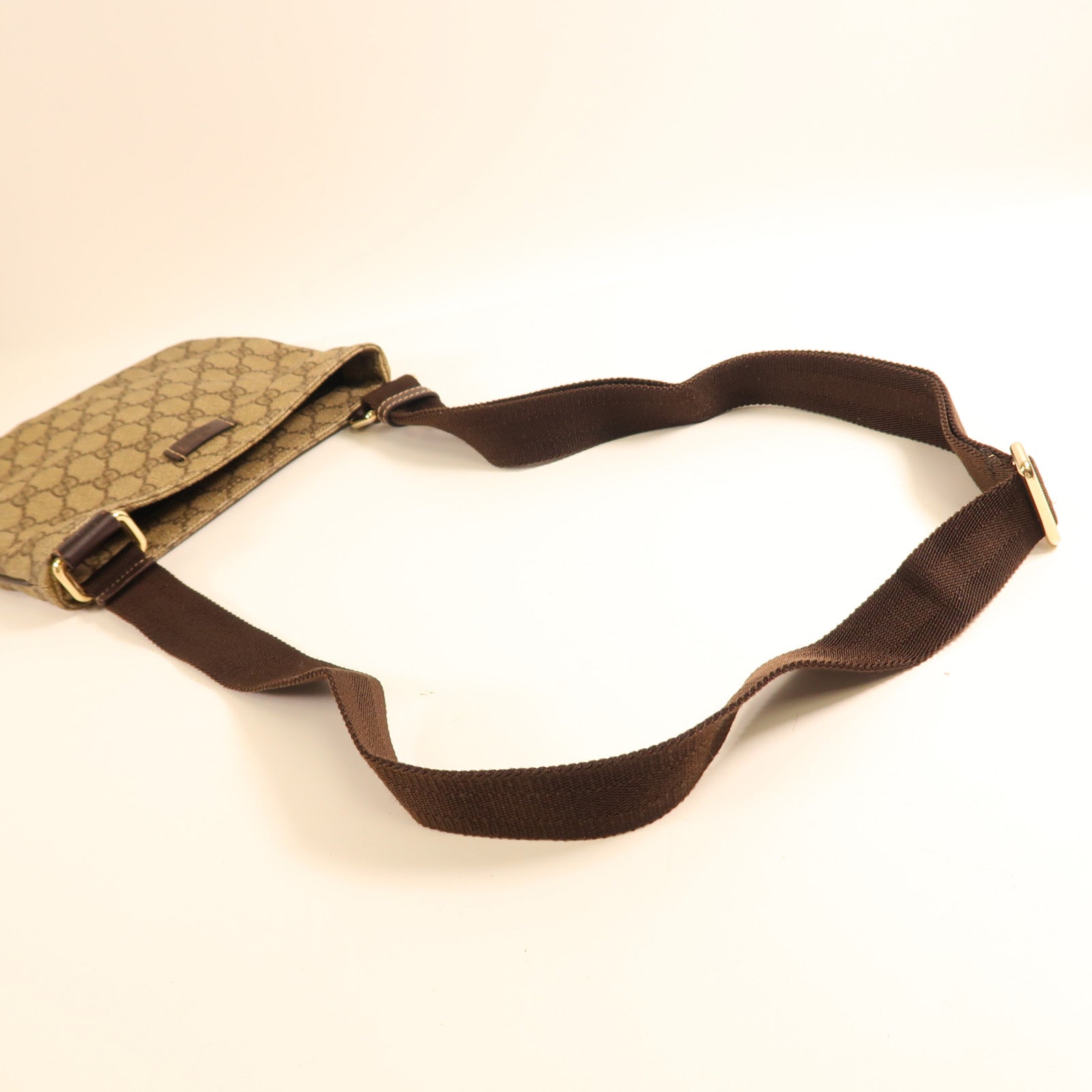 GUCCI 塗層帆布Shoulder Bag銀扣肩背袋