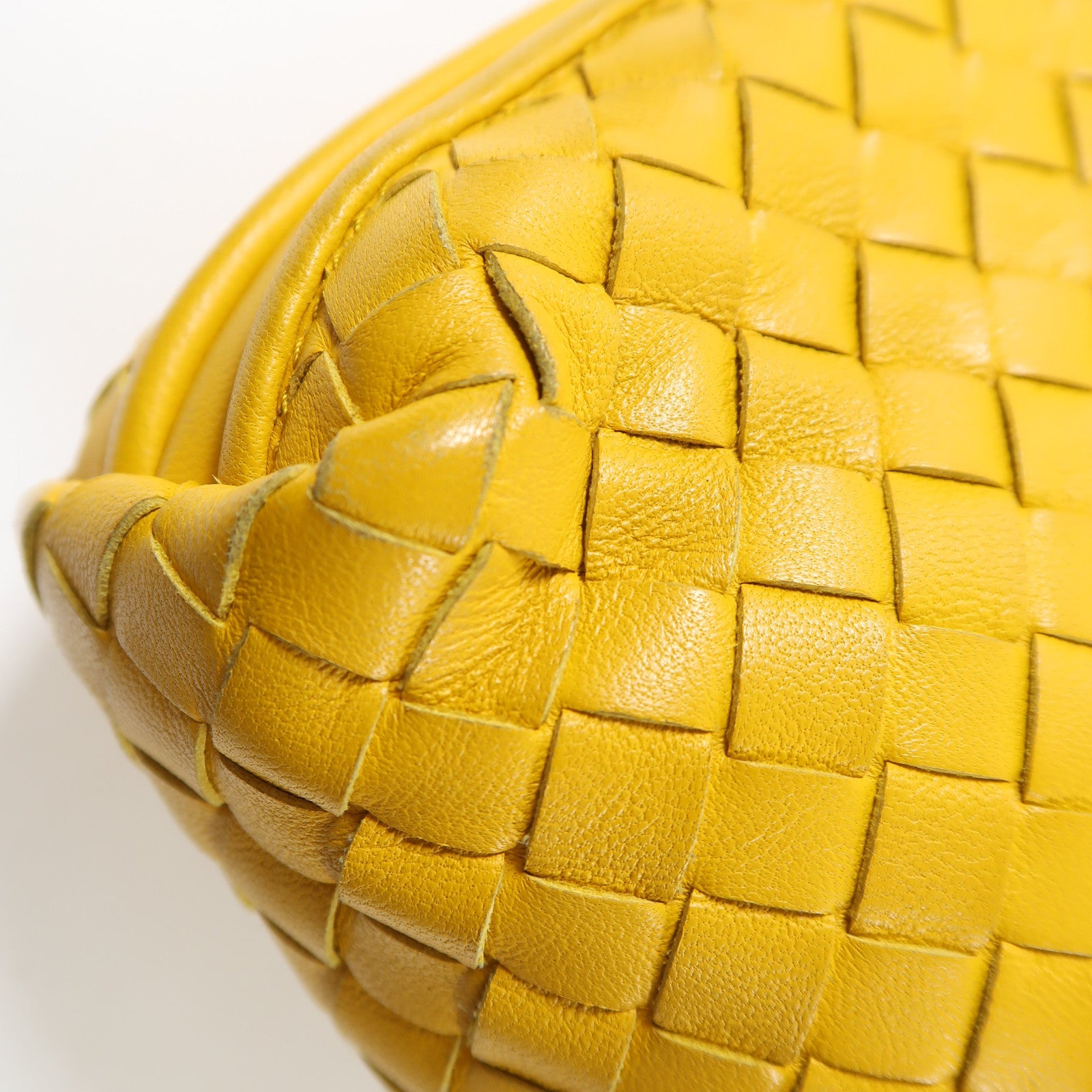 BOTTEGA VENETA 織紋皮革Shoulder Bag銀扣肩背袋黃色
