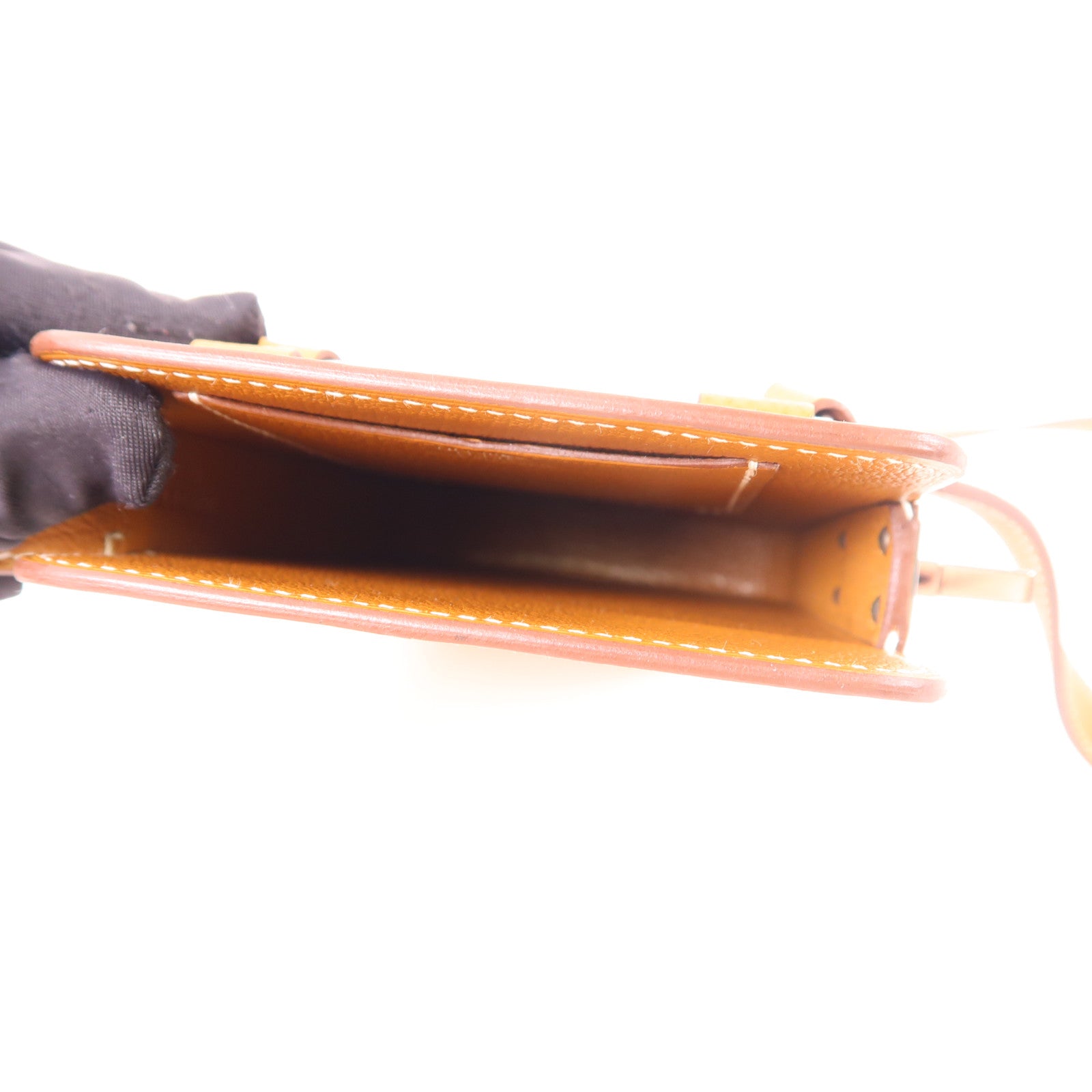 HERMES Epsom皮革Hac A Box Phone Case銀扣肩背袋Gold