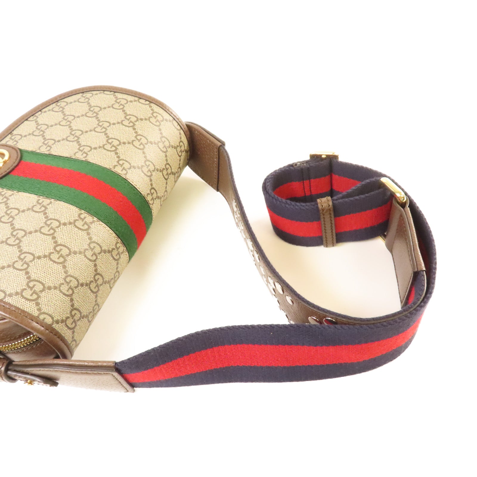 GUCCI 【激減優惠】塗層帆布Ophidia GG Shoulder Bag金扣肩背袋啡色