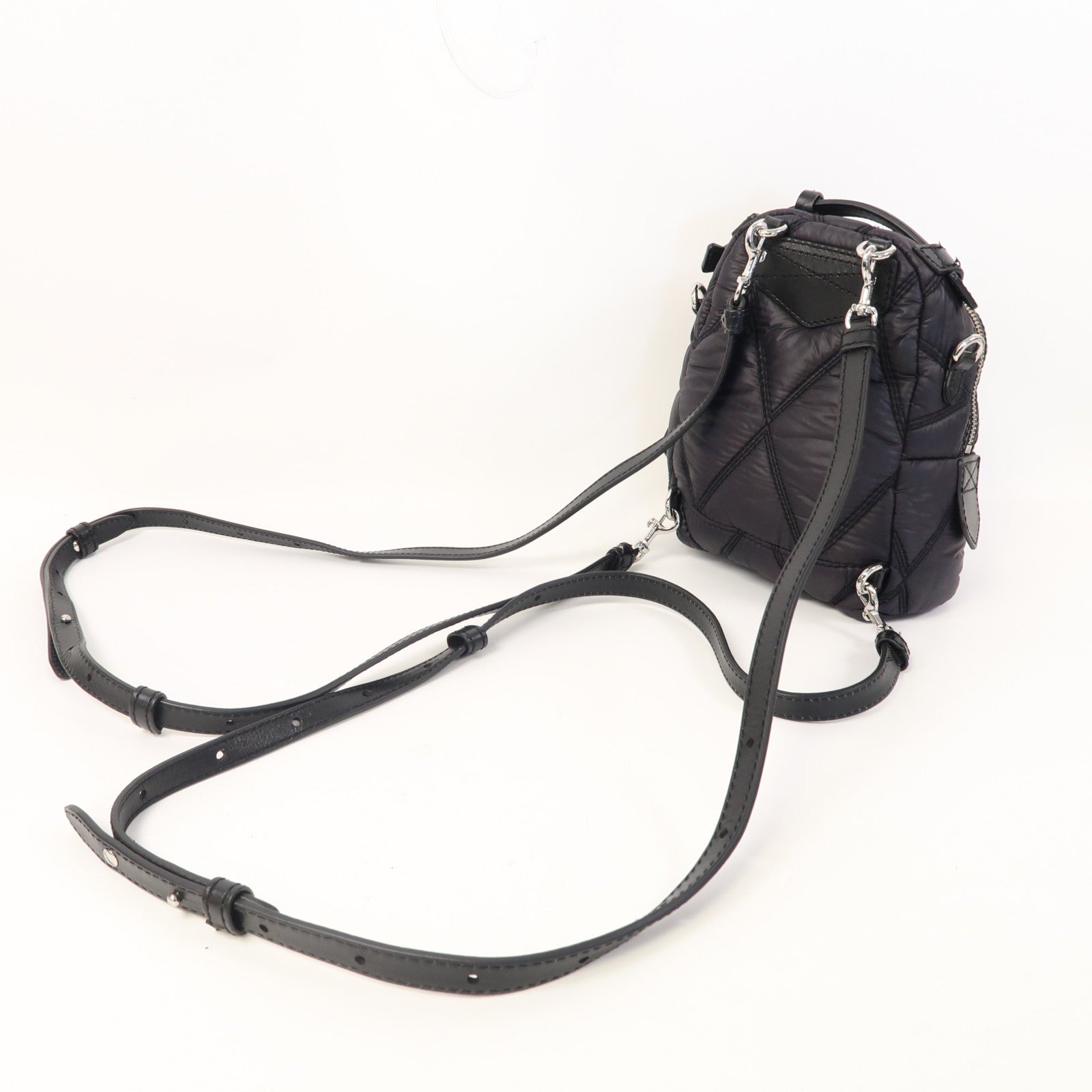 MOSCHINO 【激減優惠】尼龍Mini Backpack銀扣背包黑色