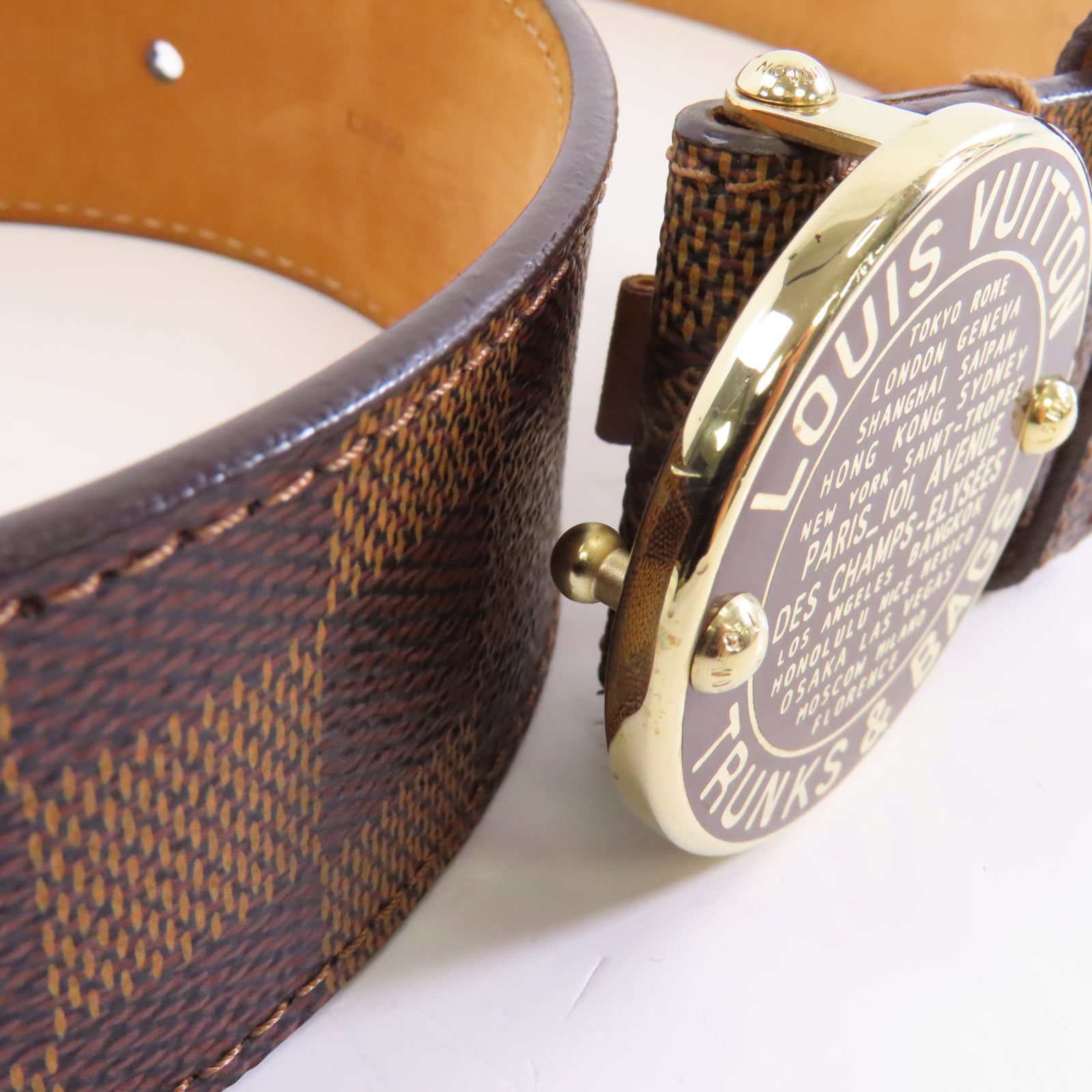 LOUIS VUITTON Damier Belt 90cm皮帶棕色