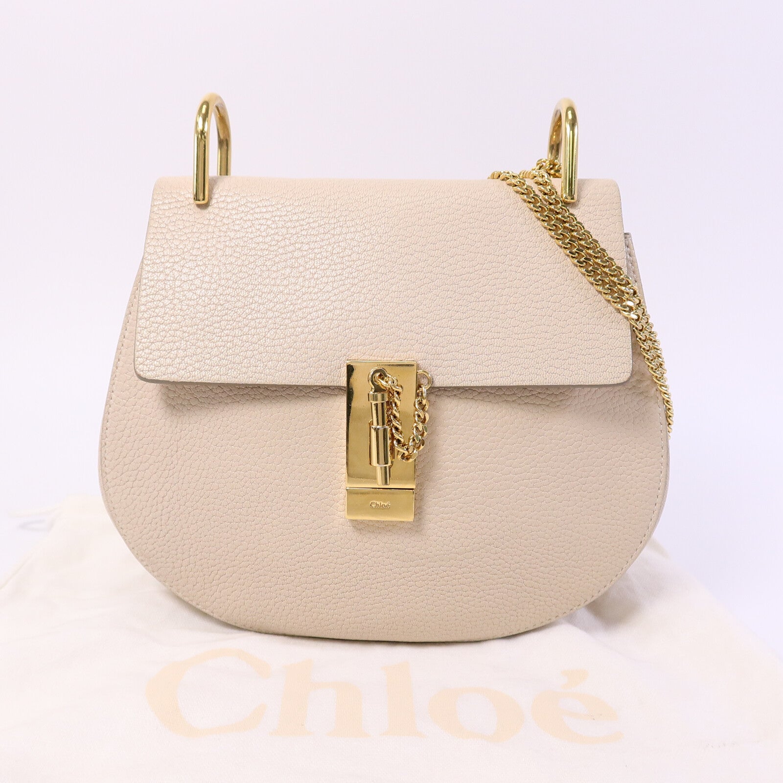 Chloe 牛皮皮革Drew Bag鏈帶肩背袋