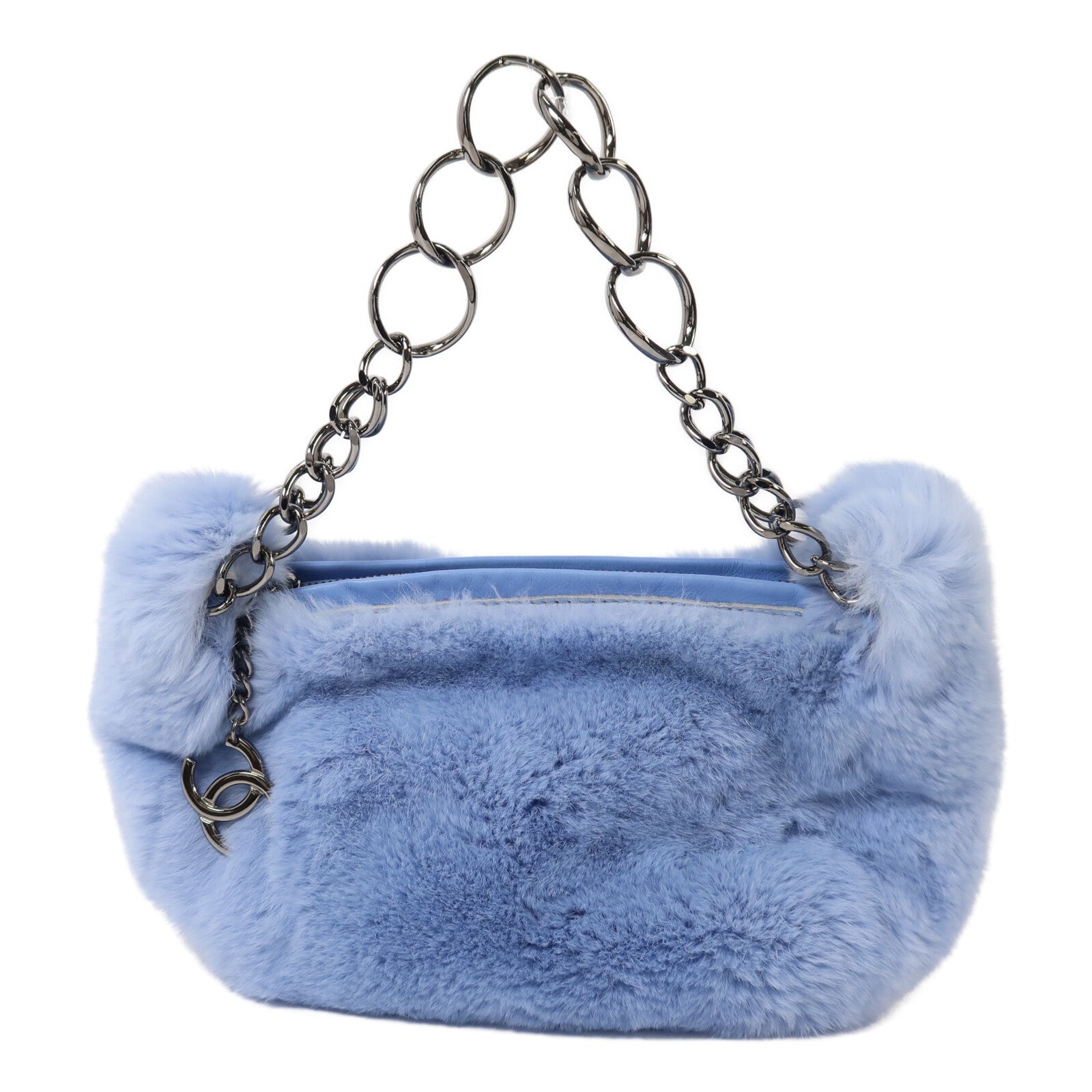 CHANEL 兔毛Vintage Rabbit Fur Chain Hobo鏈帶手挽袋