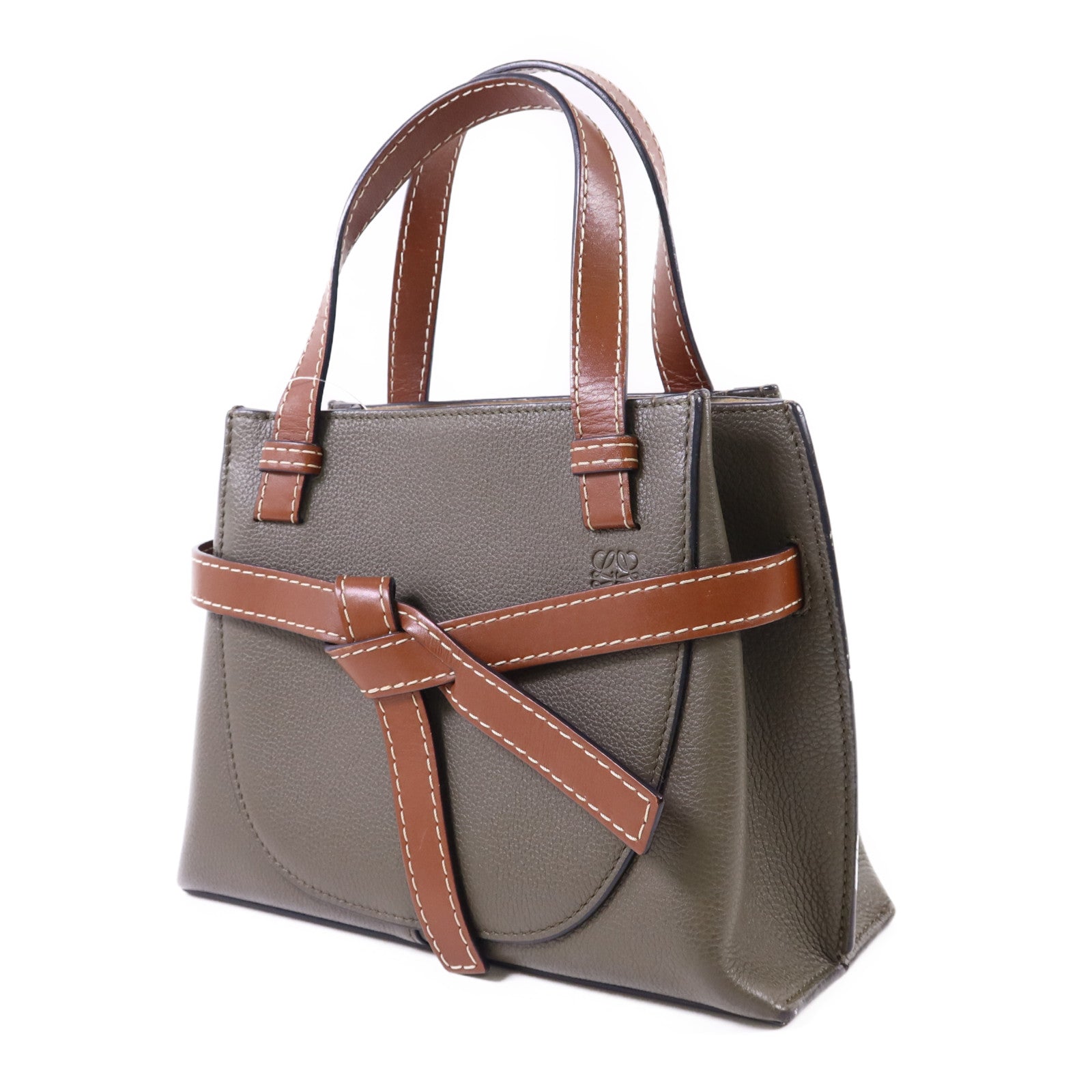 LOEWE 牛皮皮革Mini Gate金扣手挽肩背兩用袋